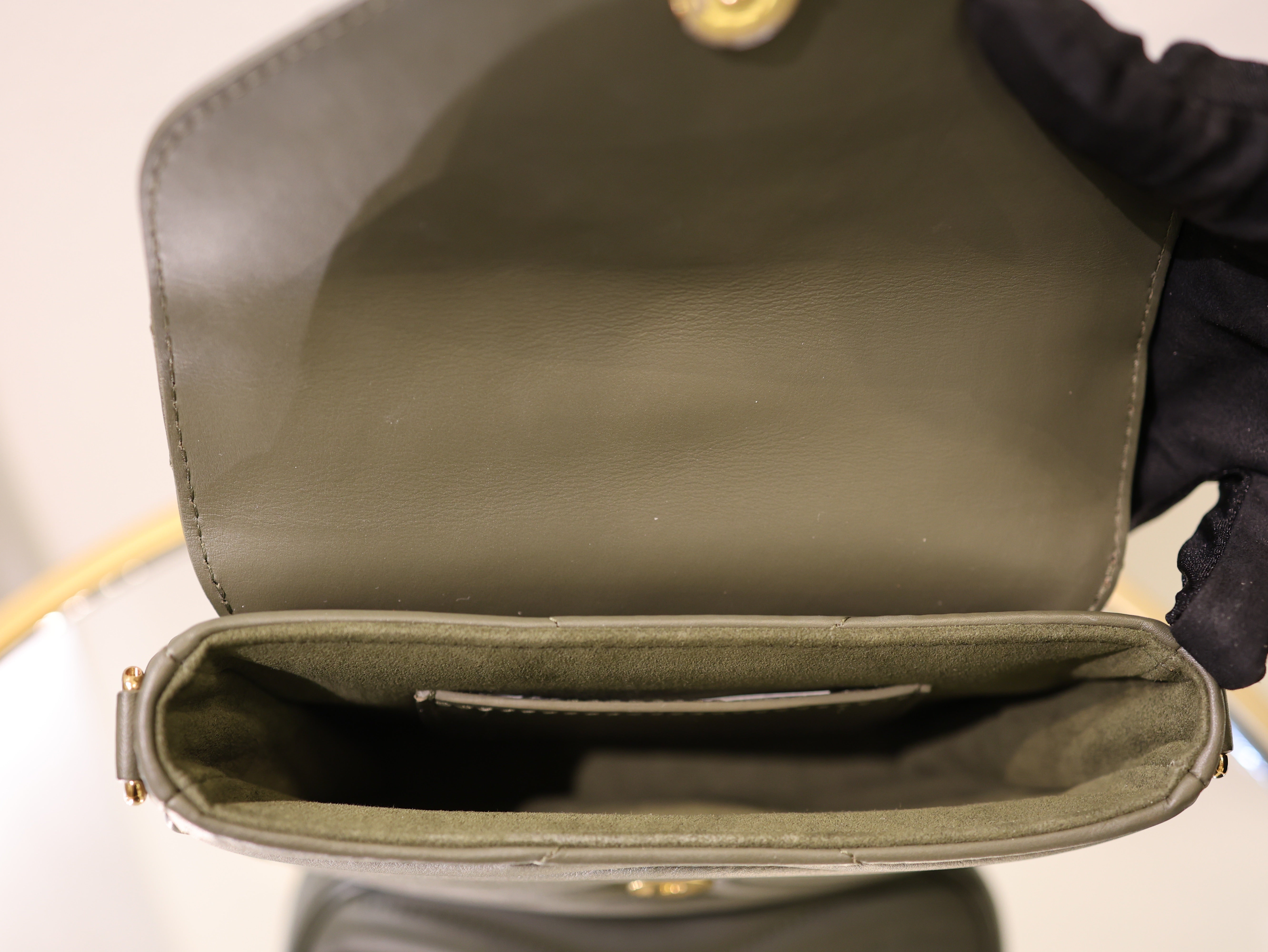 Louis Vuitton Green Khaki Leather Multi Pochette New Wave Bag