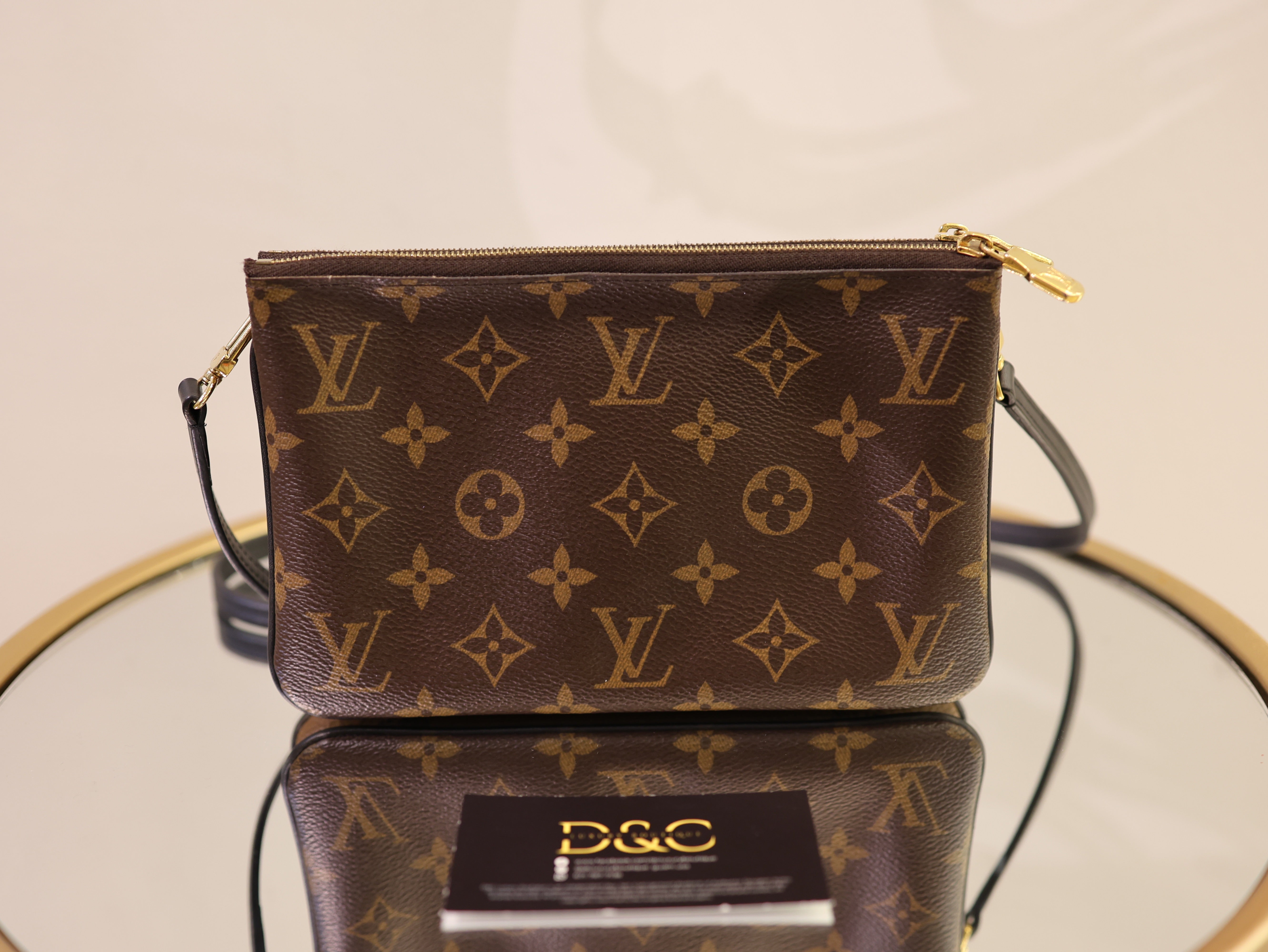 Louis Vuitton Brown Double Zip Monogram Pochette