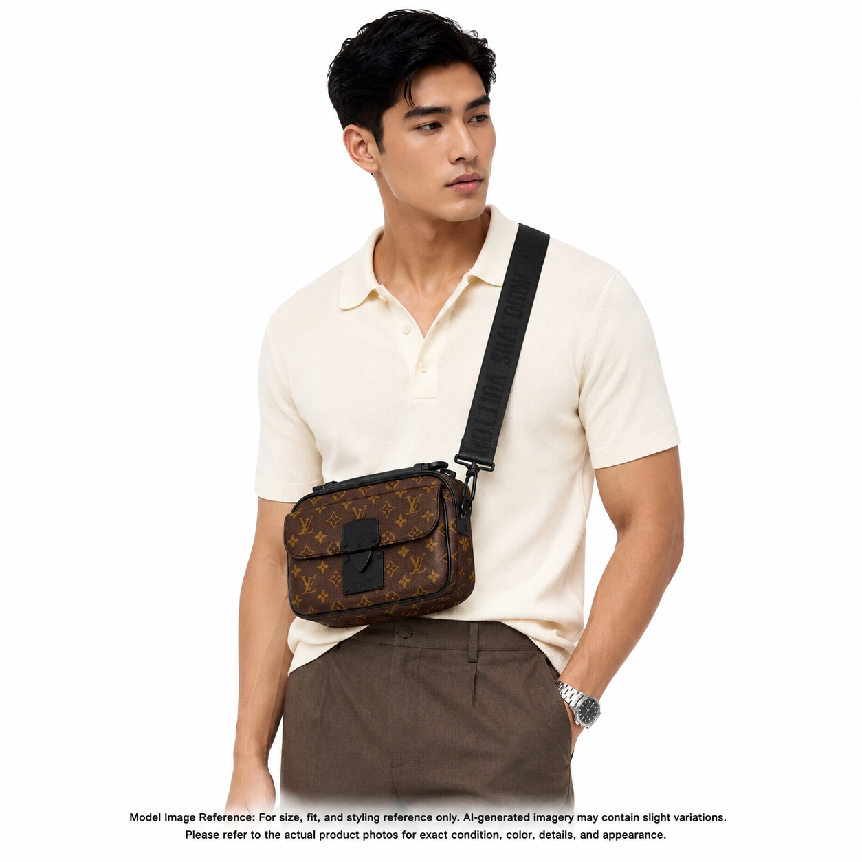 Louis Vuitton Monogram Macassar S Lock Messenger