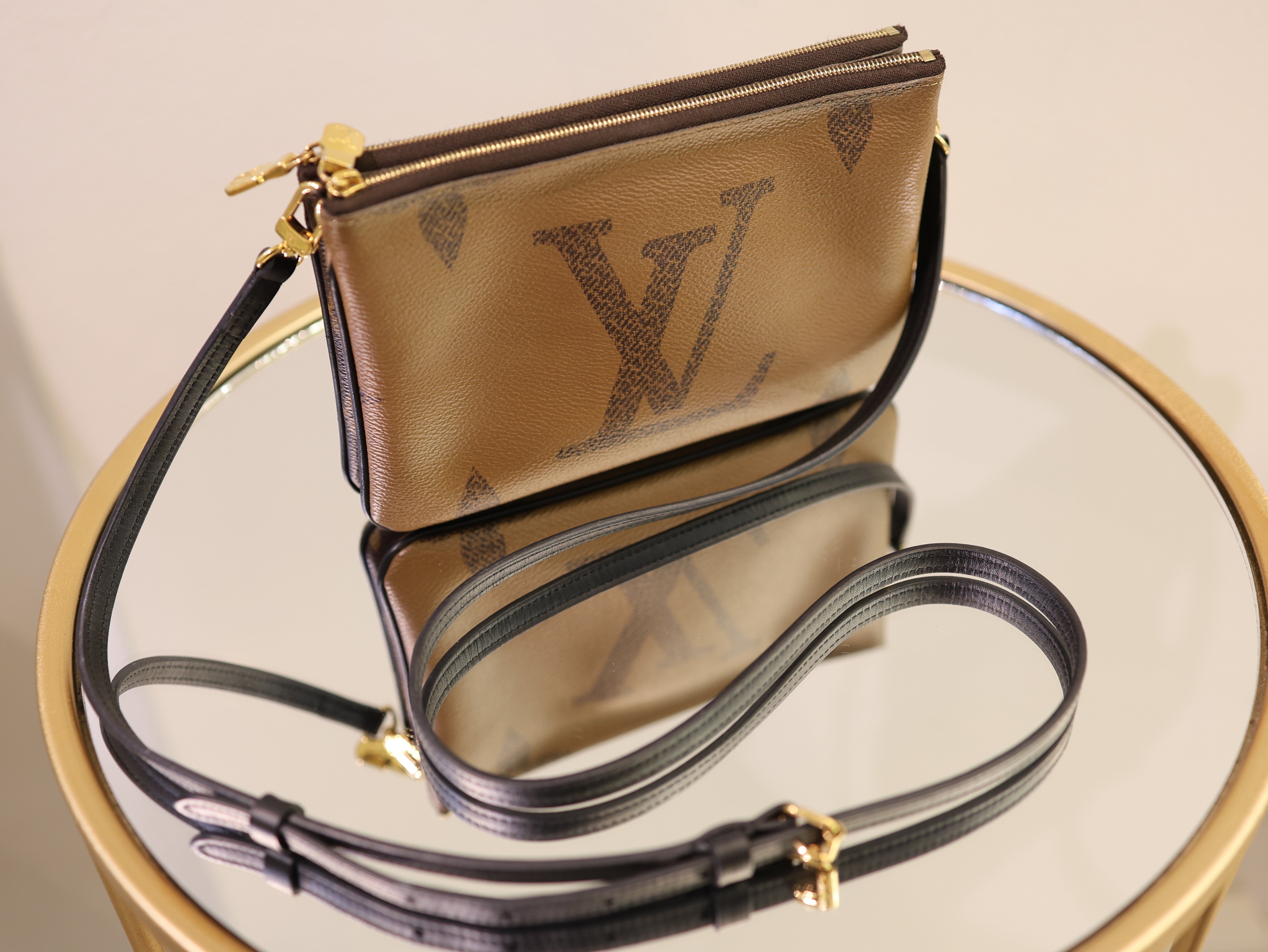 Louis Vuitton Brown Double Zip Monogram Pochette