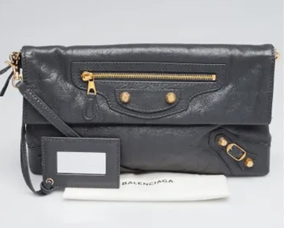Balenciaga Lambskin Motocross Giant 12 Envelope Clutch