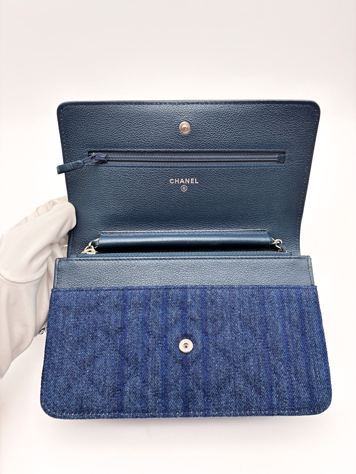 Chanel Wallet on Chain Denim SHW