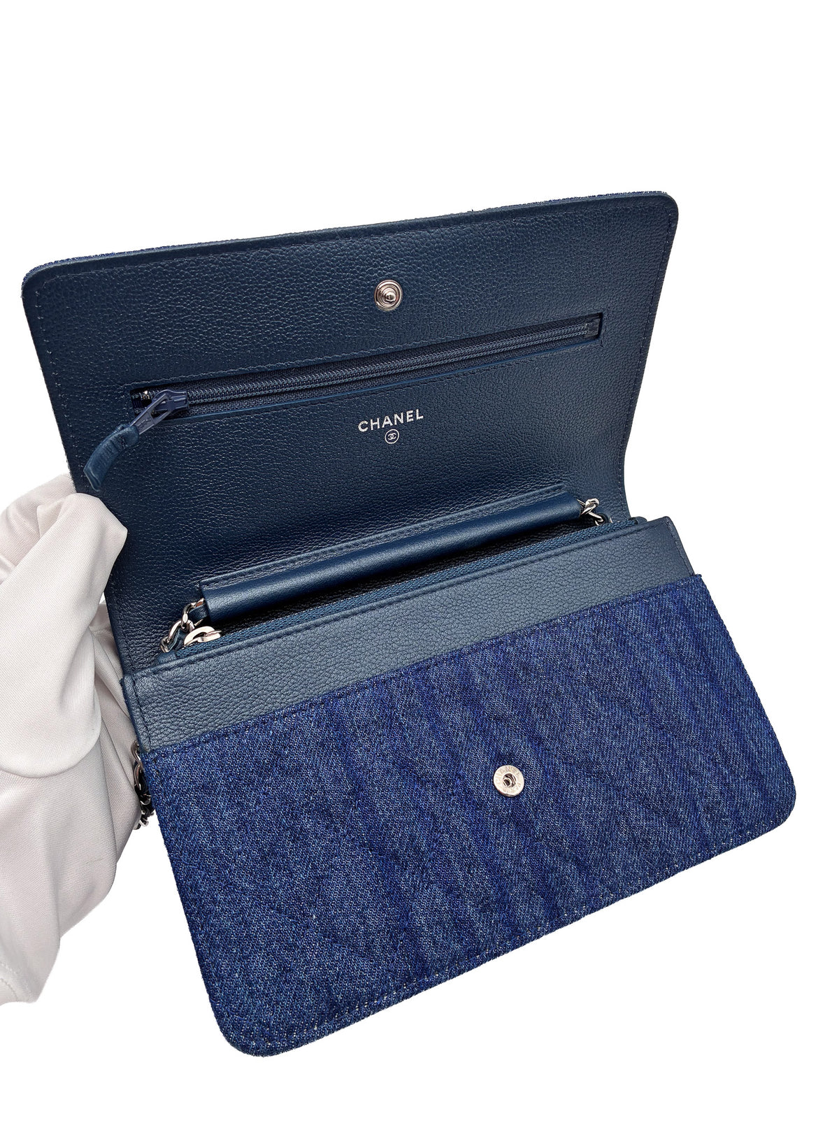 Chanel Wallet on Chain Denim SHW