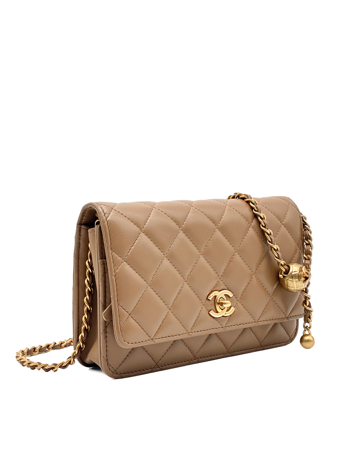 Chanel WOC Beige Pearl Crush Lambskin GHW