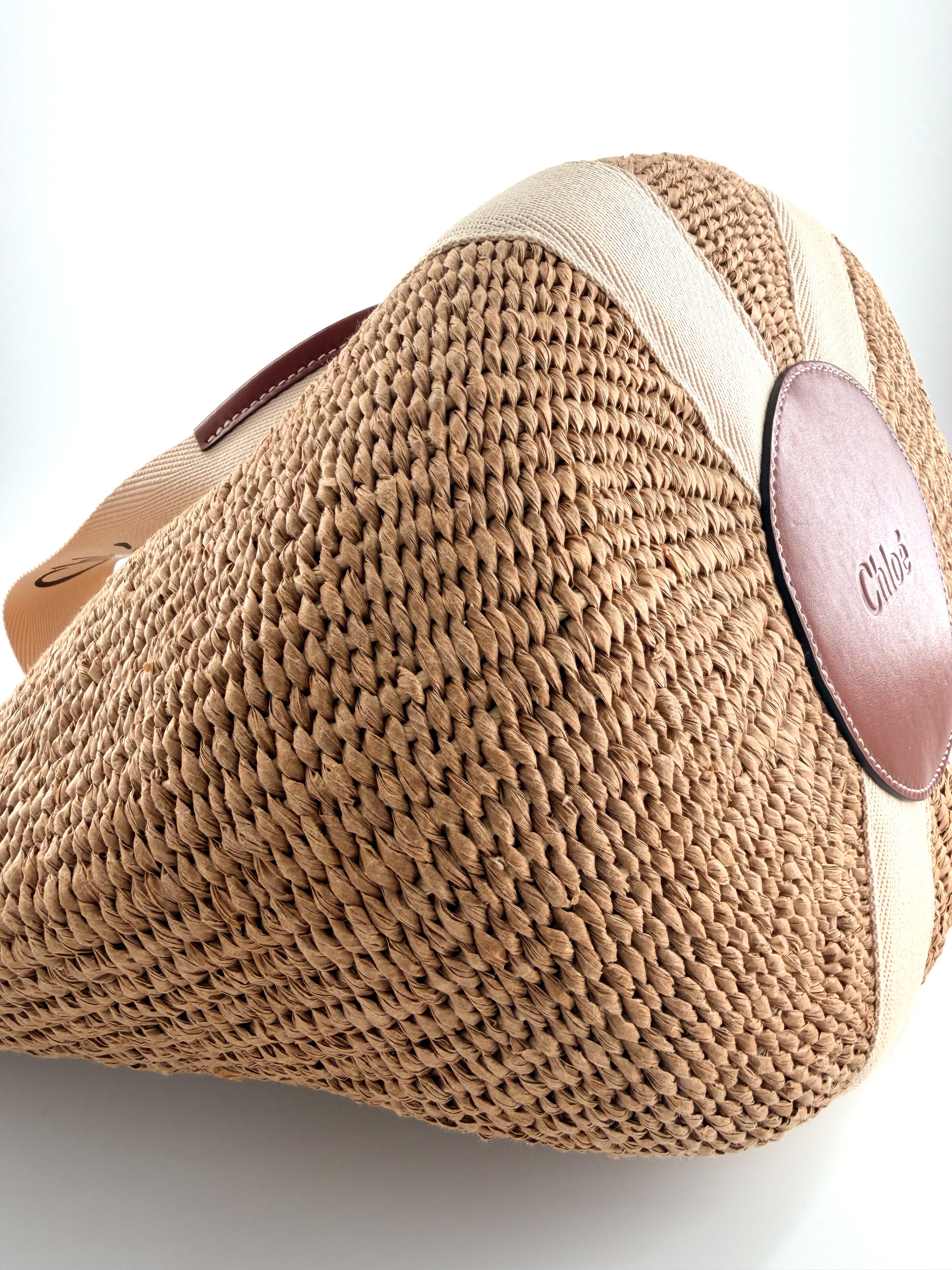 Chloe large Woody logo-strap tote bag