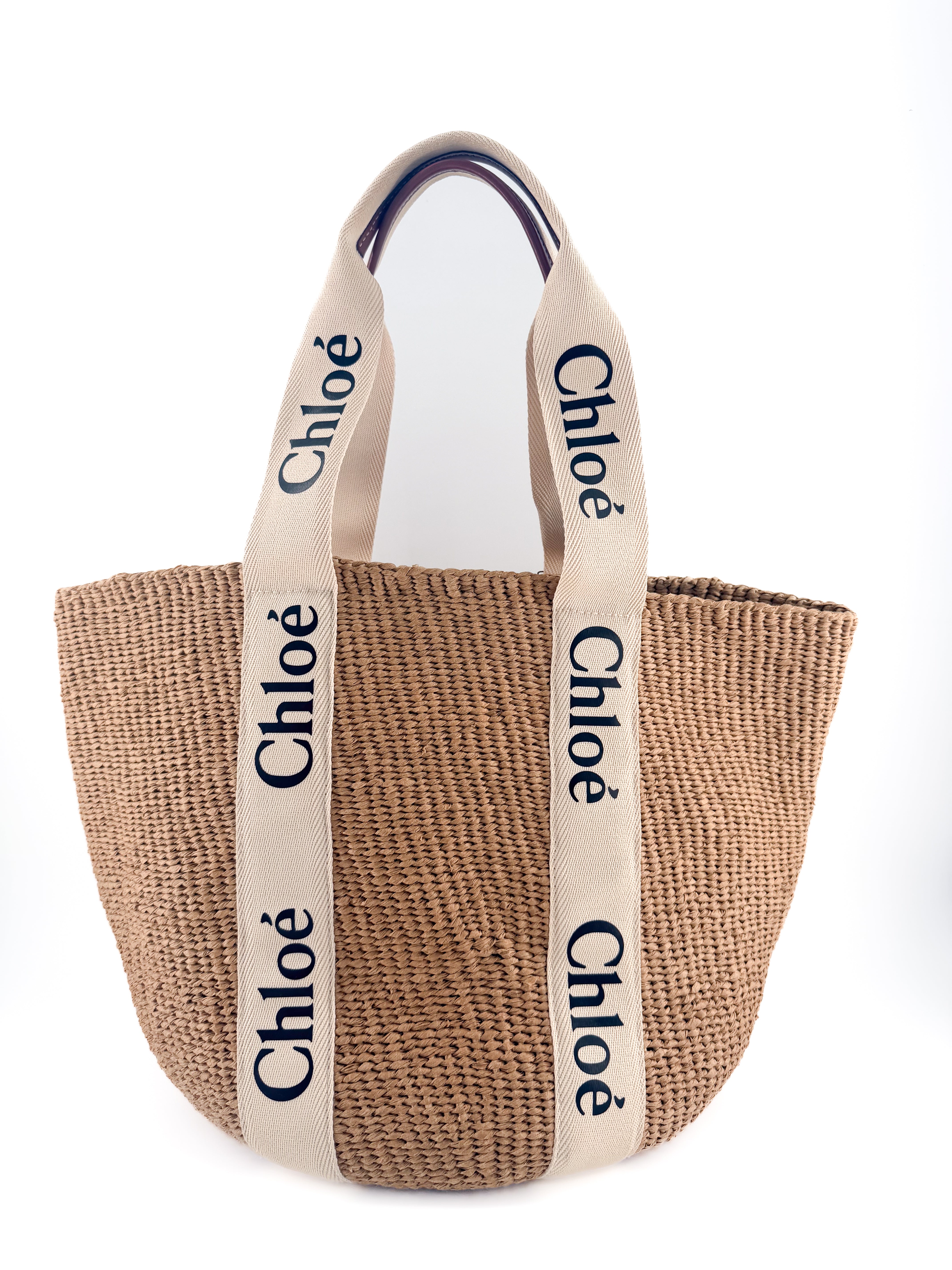 Chloe large Woody logo-strap tote bag