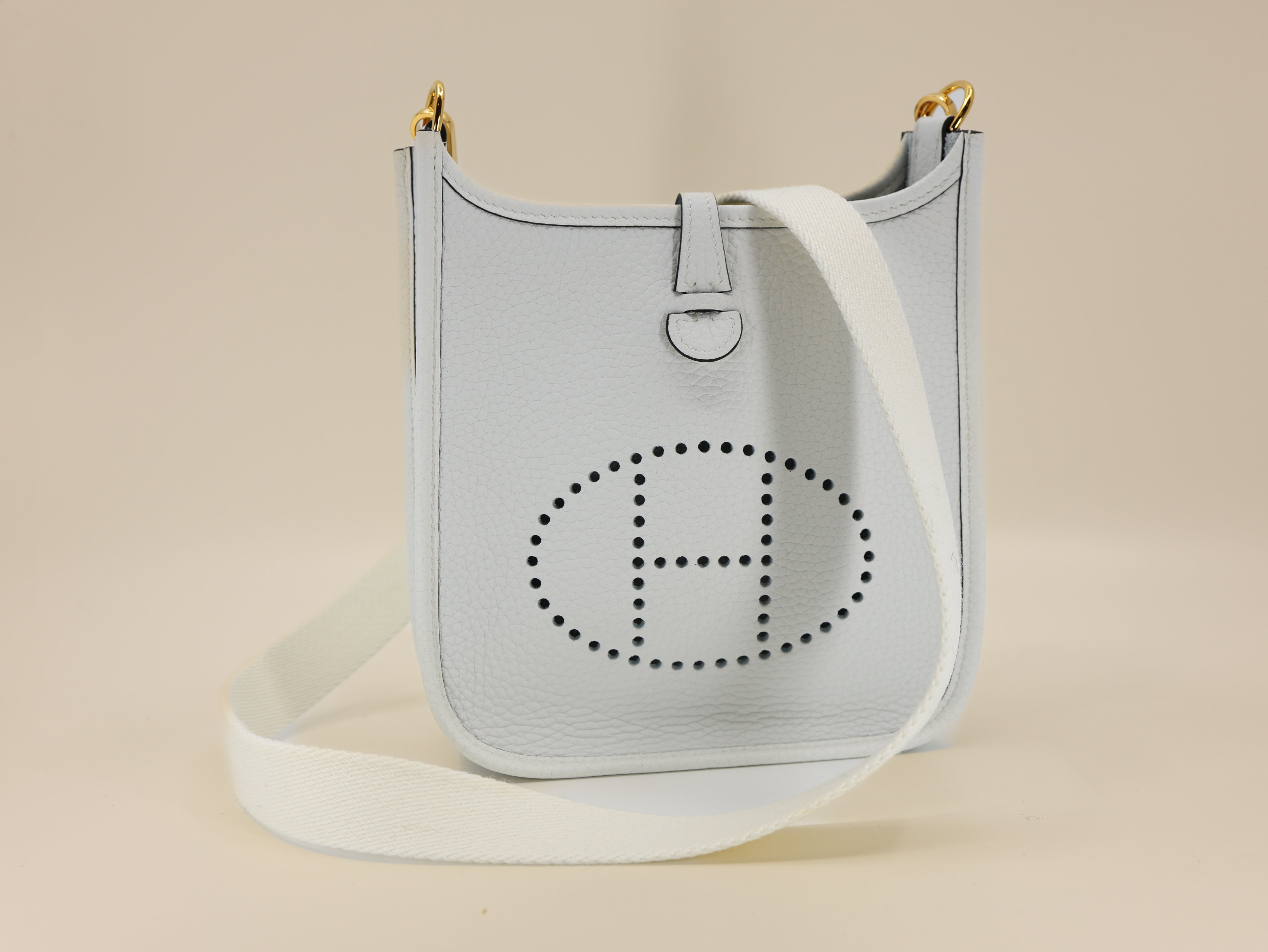 Hermes Taurillon Clemence Amazone Evelyne 16 TPM New White