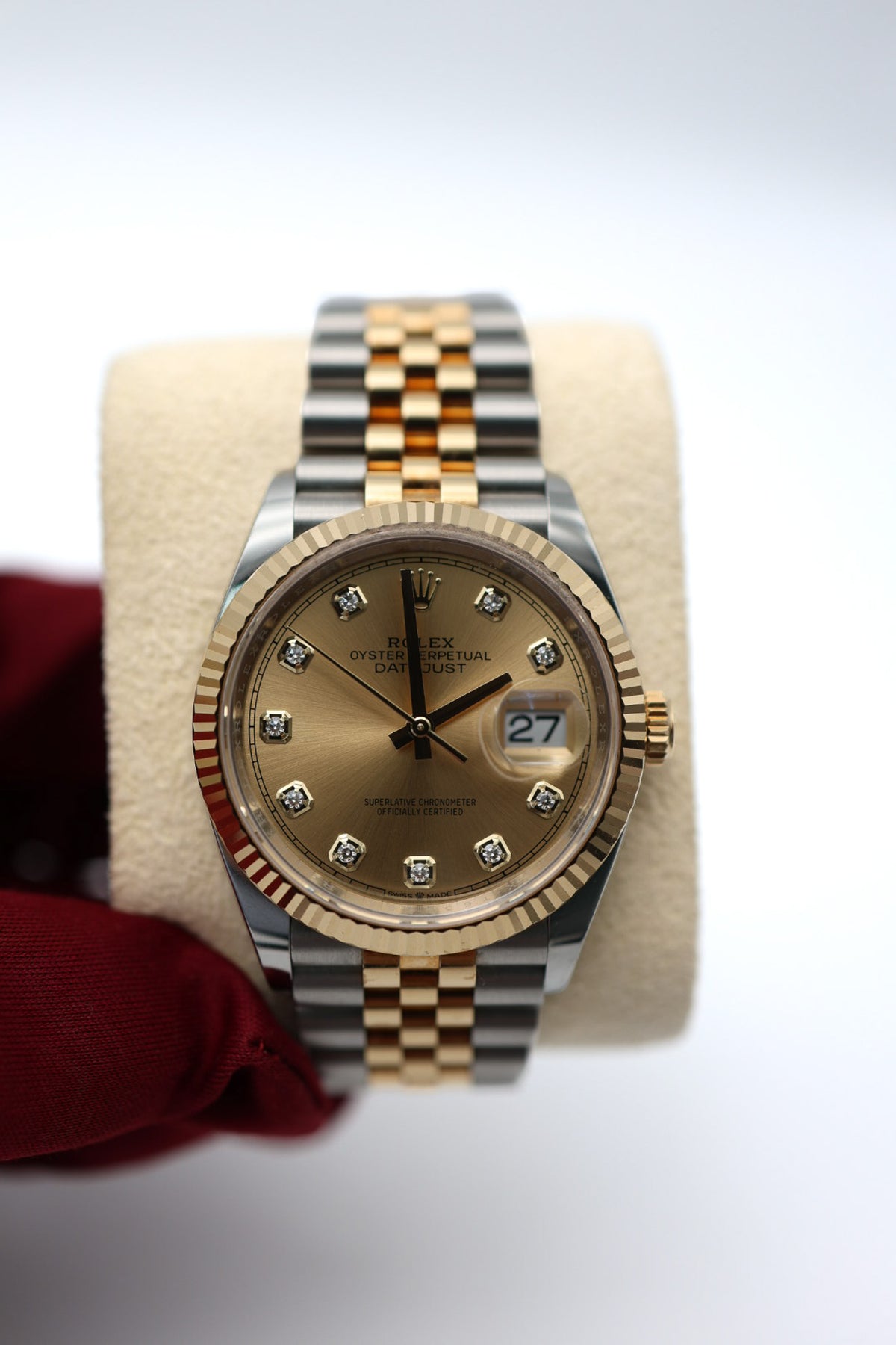 Rolex Datejust Two-Toned YellowGold fluted bezel 36mm jubilee bracelet