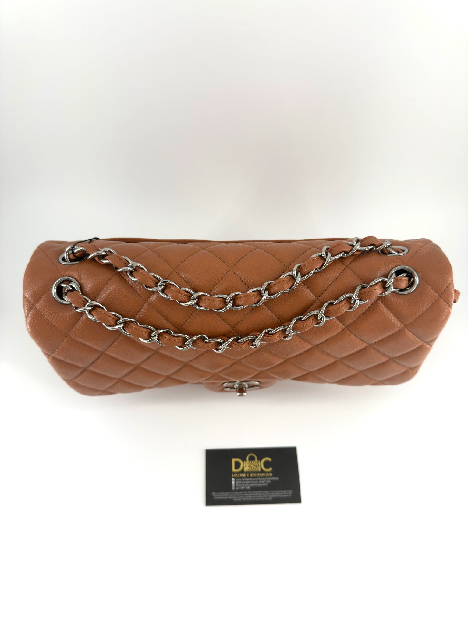 Chanel Jumbo Quilted Caviar Double Flap in Caramel SHW