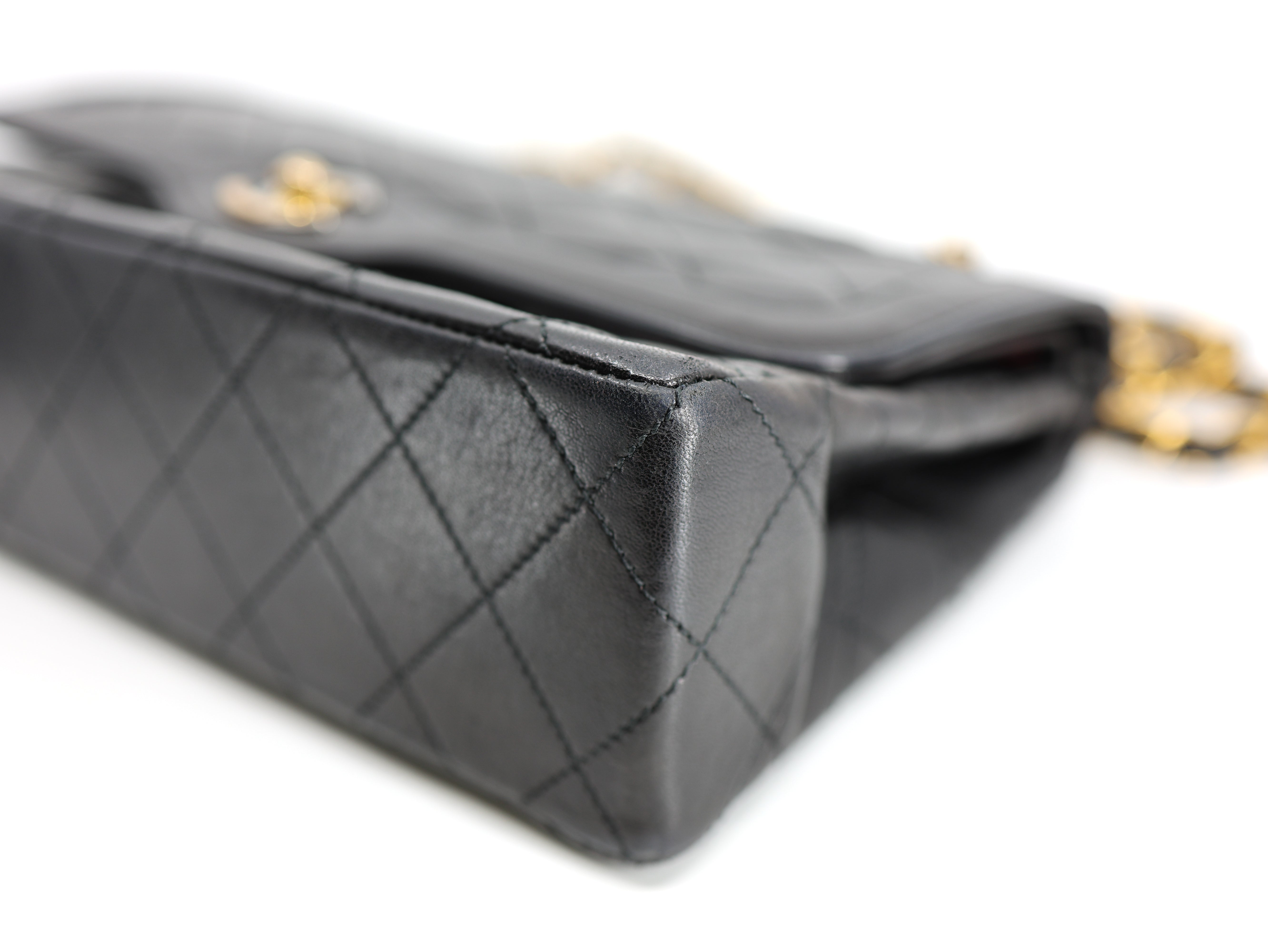 Chanel Lambskin Quilted Medium Double Flap Bag Black
