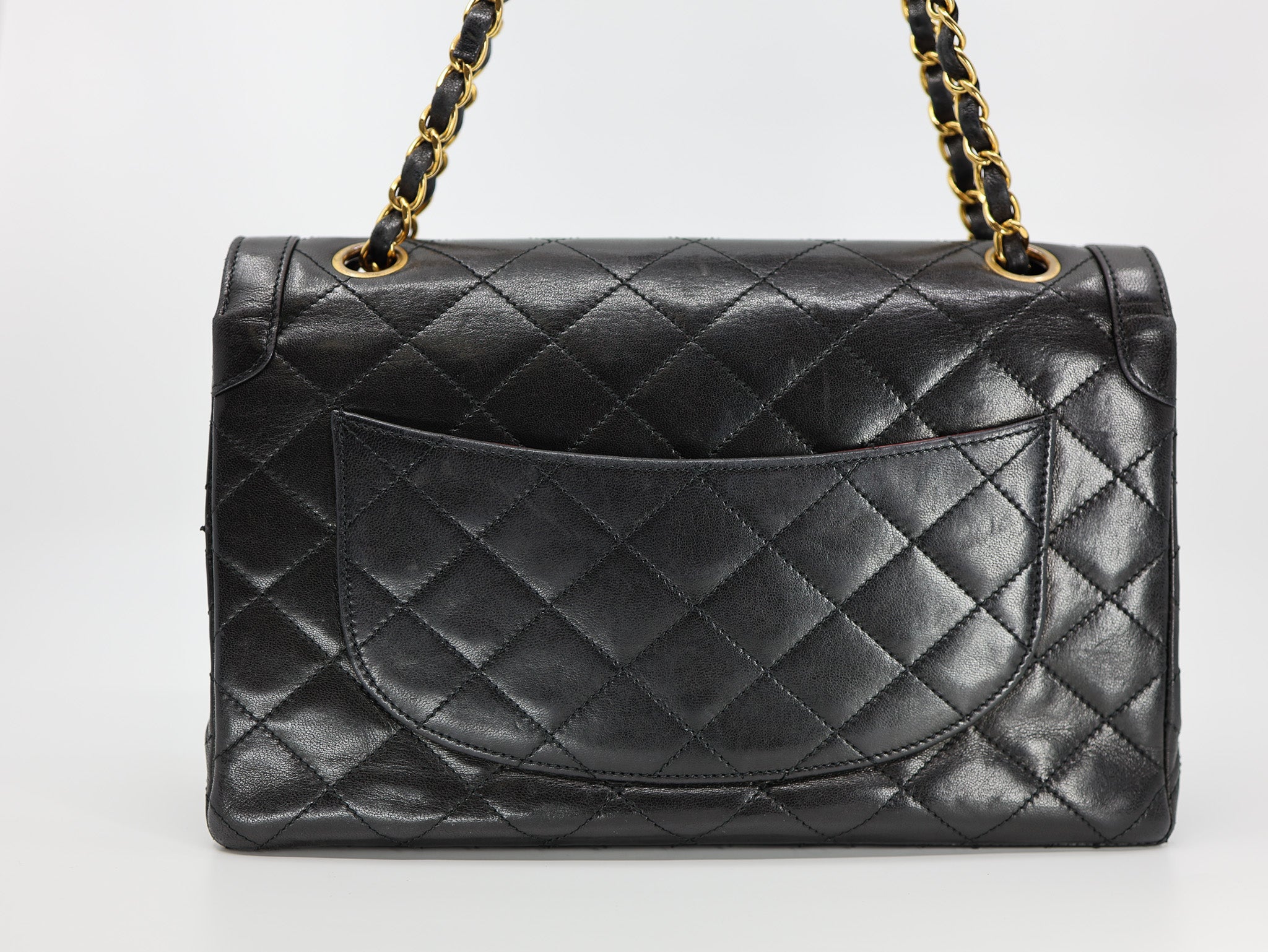 Chanel Lambskin Quilted Medium Double Flap Bag Black
