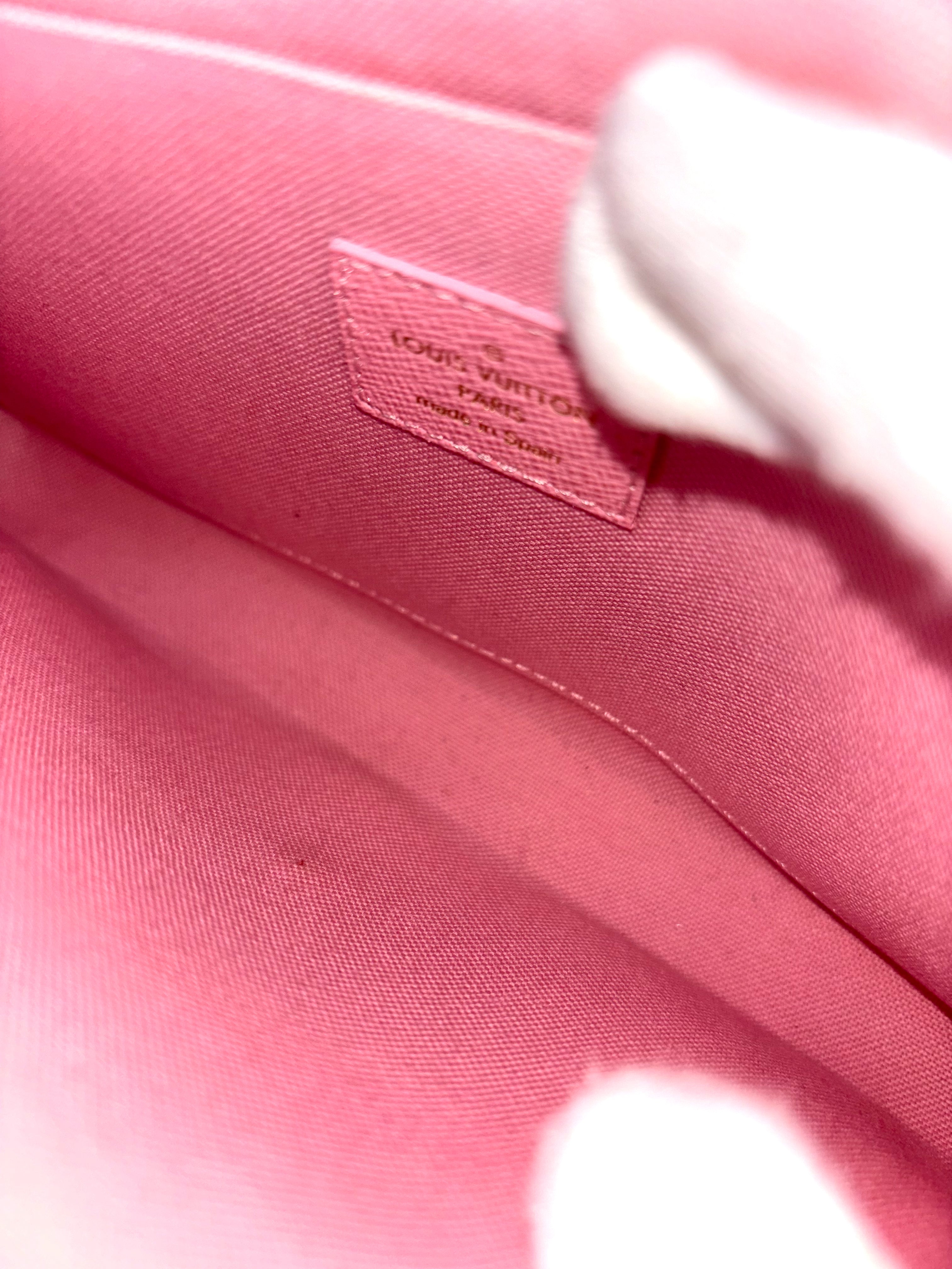 Louis Vuitton Felicie Pochette Flower Printed Studded Damier Ebene ( Limited Edition)