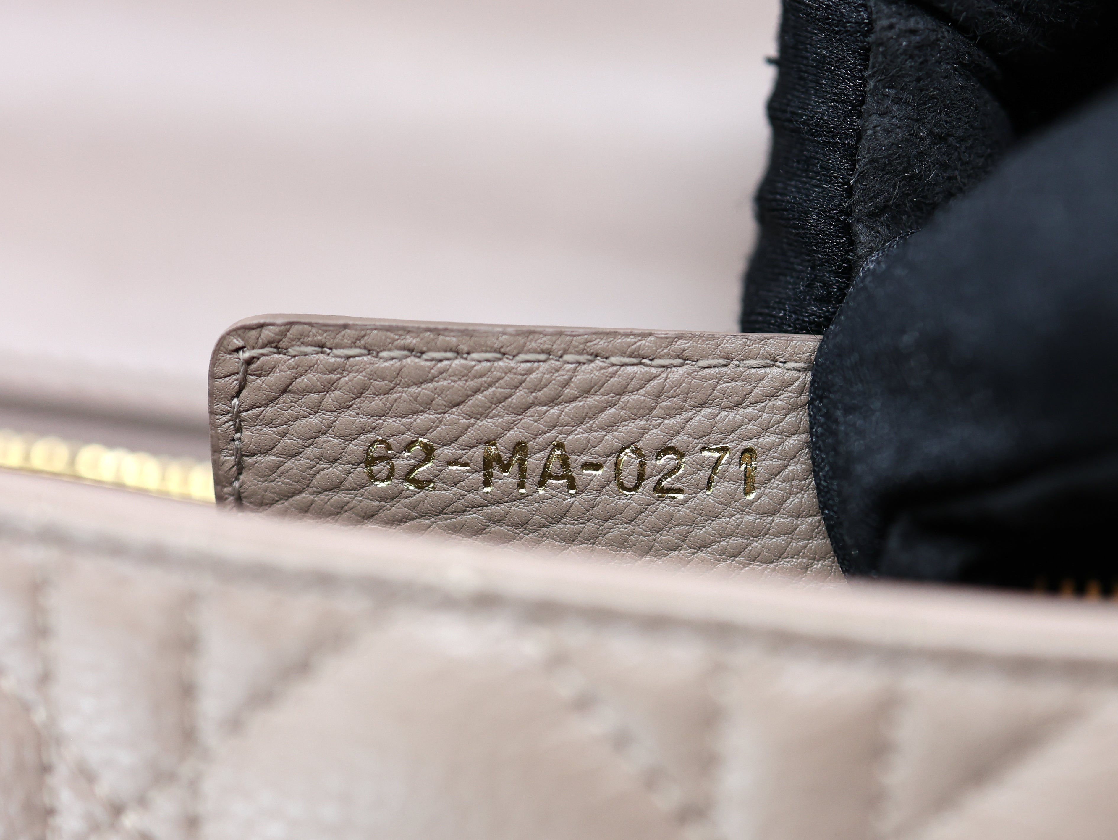 Christian Dior Caro Bag Taupe Calfskin Cannage Small
