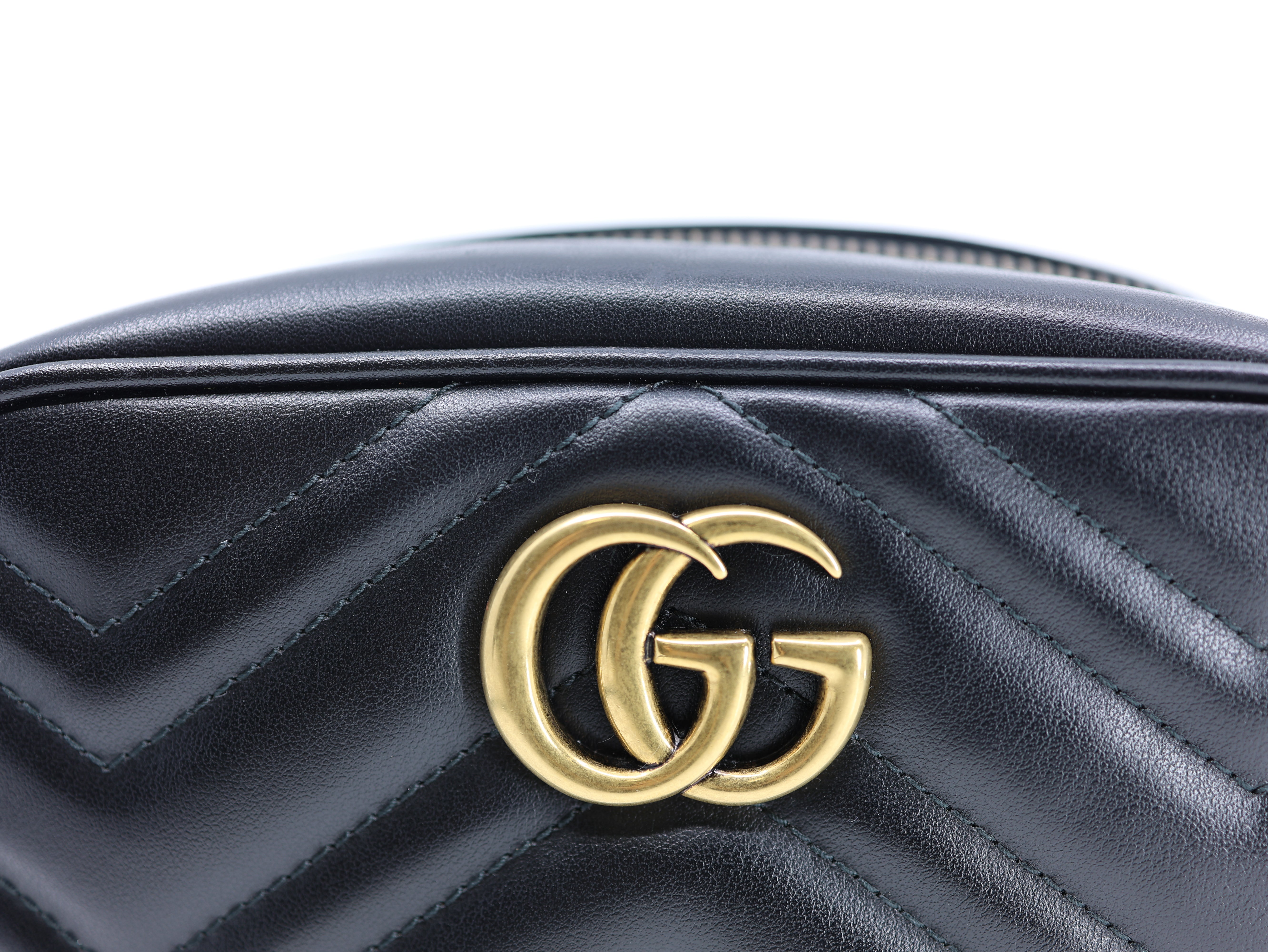 Gucci GG Marmont Mini Calfskin Matelasse Shoulder Bag Black