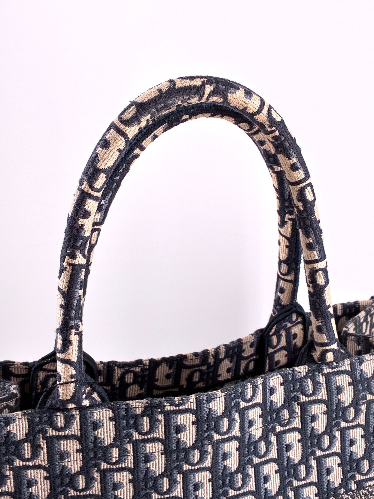 Christian Dior Oblique Medium Book Tote Blue Multicolor