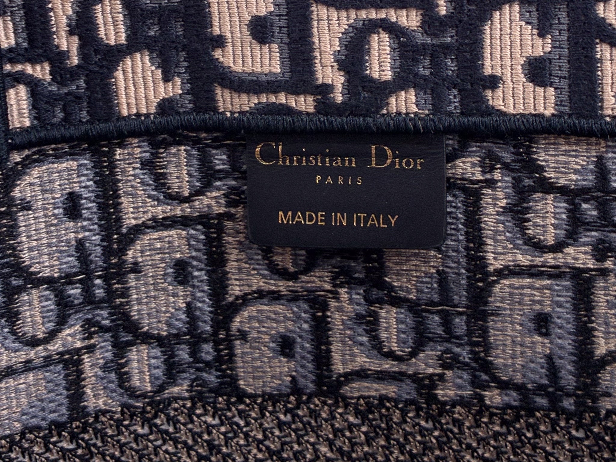 Christian Dior Oblique Medium Book Tote Blue Multicolor