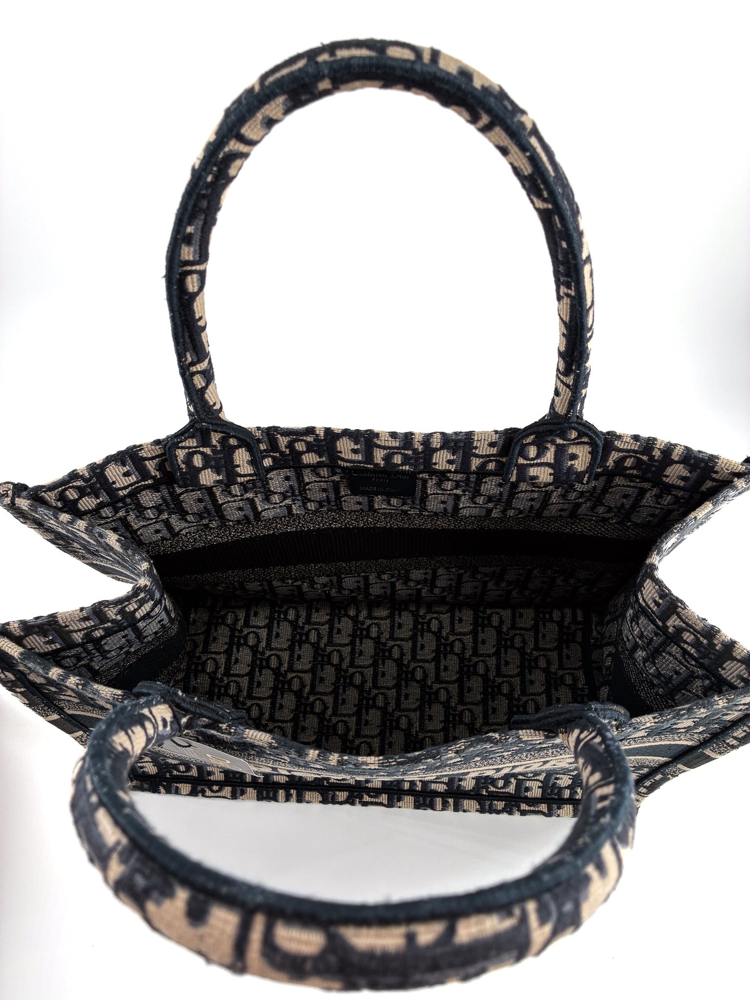 Christian Dior Oblique Medium Book Tote Blue Multicolor