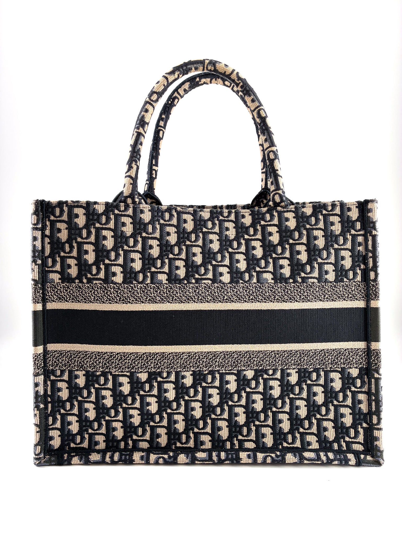 Christian Dior Oblique Medium Book Tote Blue Multicolor