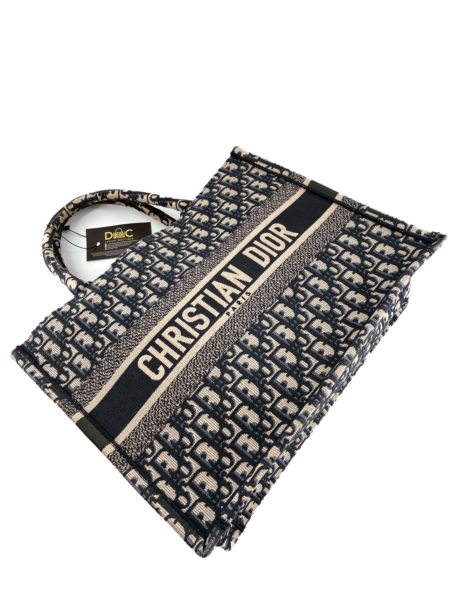 Christian Dior Oblique Medium Book Tote Blue Multicolor