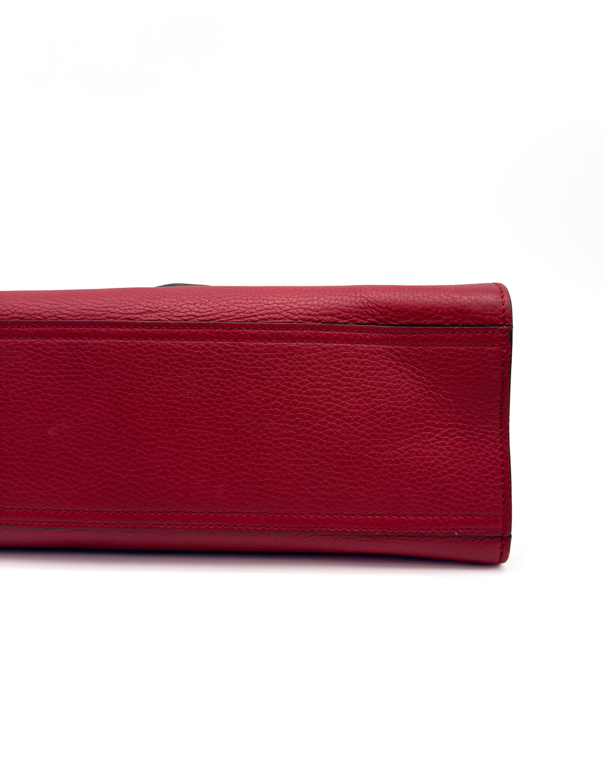 Gucci Marmont Top Handle Bag Red Pebbled Small