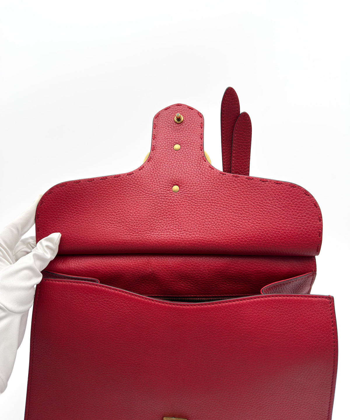 Gucci Marmont Top Handle Bag Red Pebbled Small