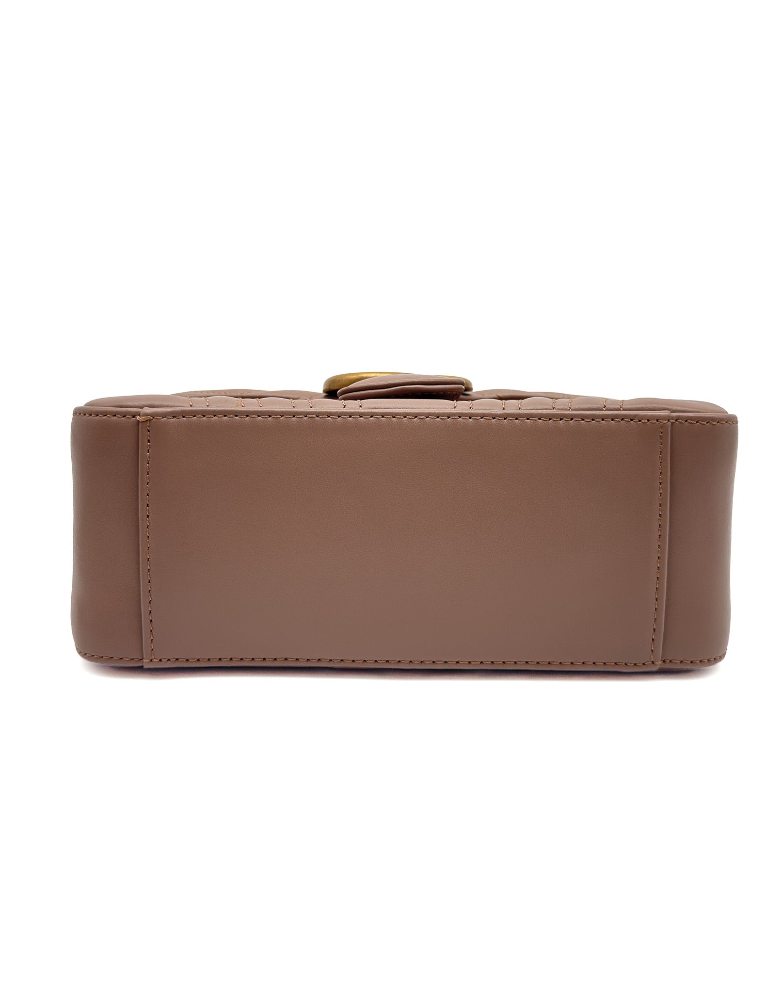 Gucci GG Marmont Mini Top Handle Bag in Dusty Pink Matelasse Chevron Leather GHW