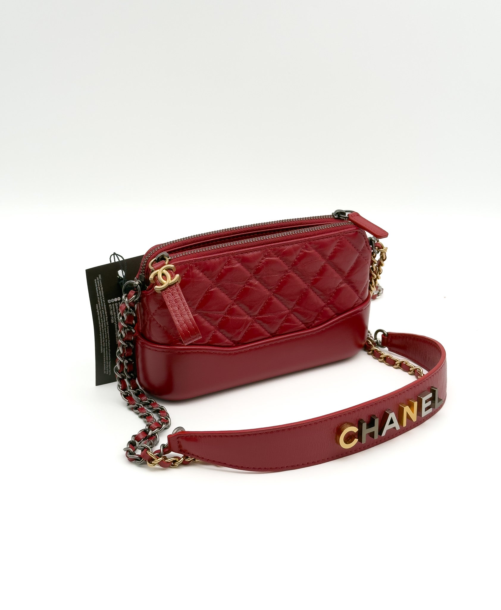 Chanel Gabrielle Double Zip with Chain Red