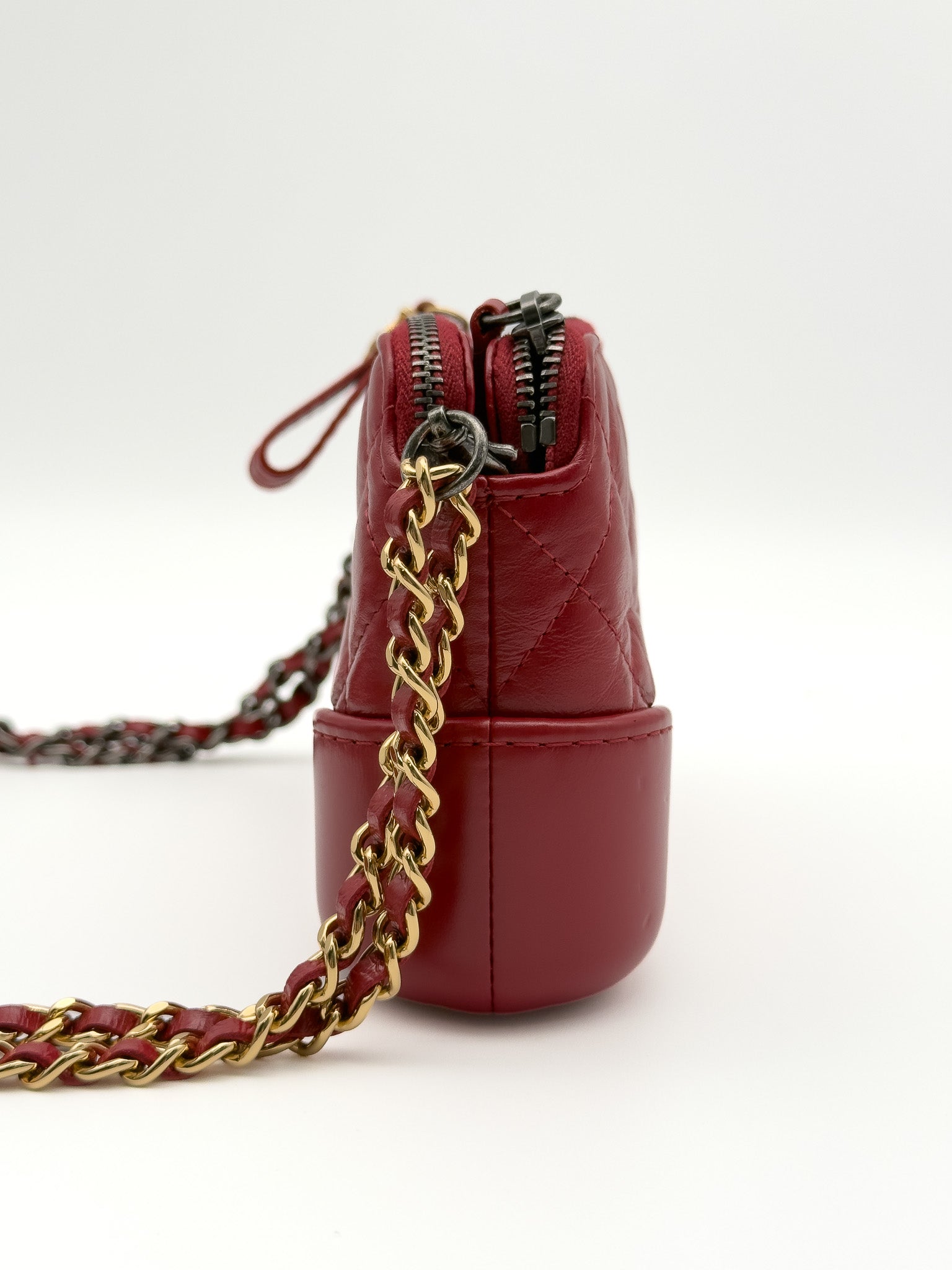 Chanel Gabrielle Double Zip with Chain Red