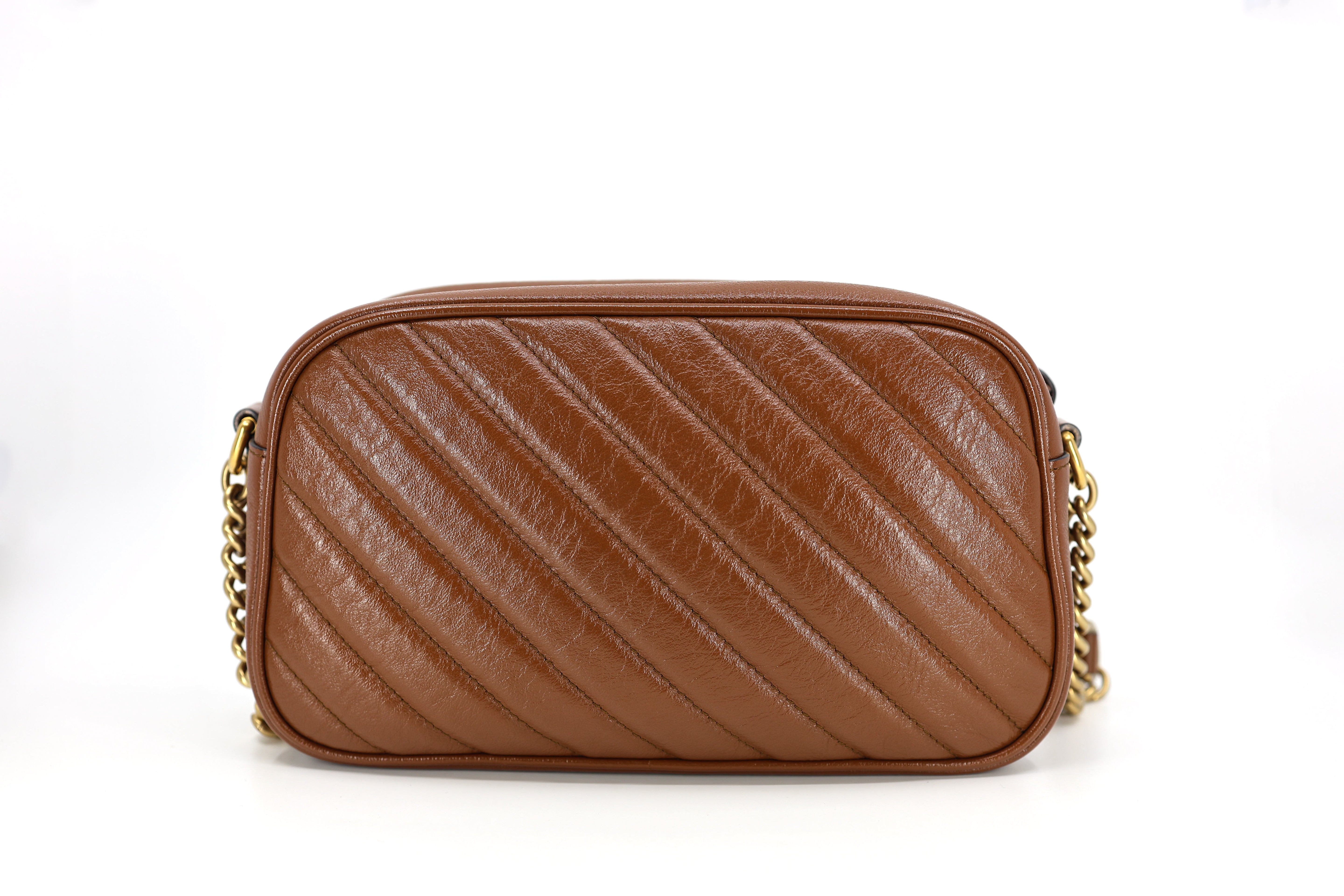Gucci GG Marmont Glazed Calfskin Small Chain Shoulder Bag Cuir