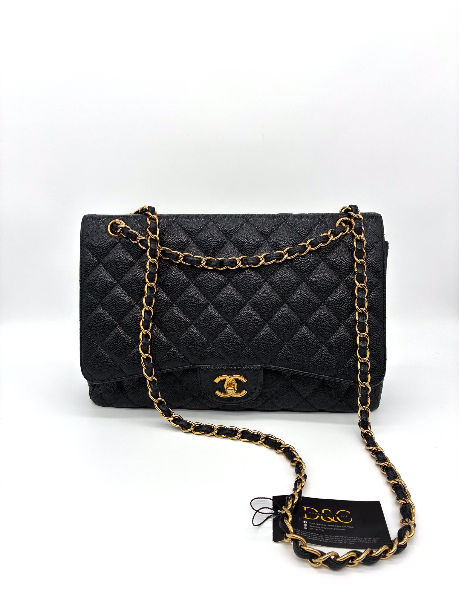 Chanel Caviar Quilted Maxi Single Flap Black