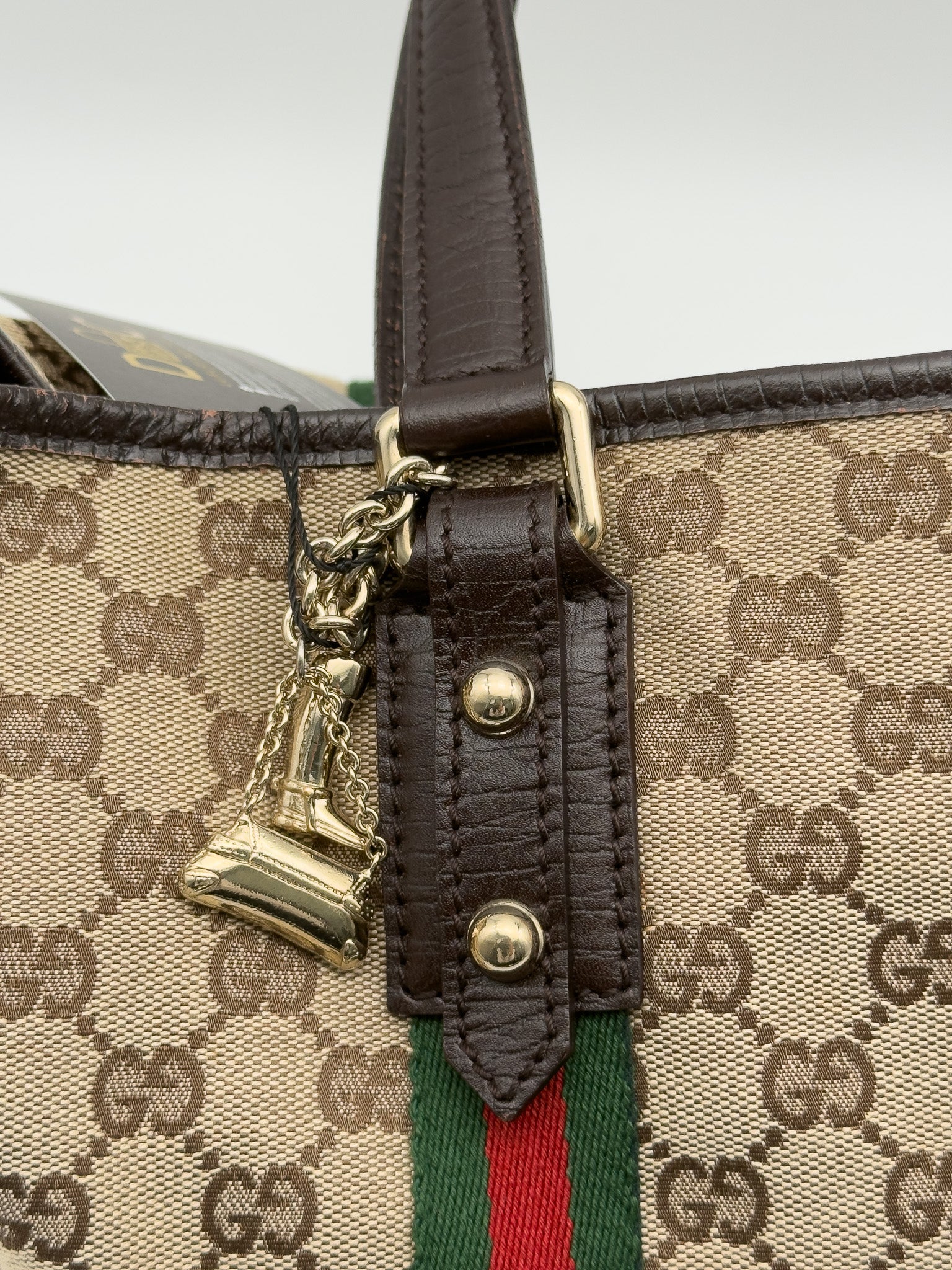 Gucci Monogram Medium Jolicoeur Tote Dark Brown