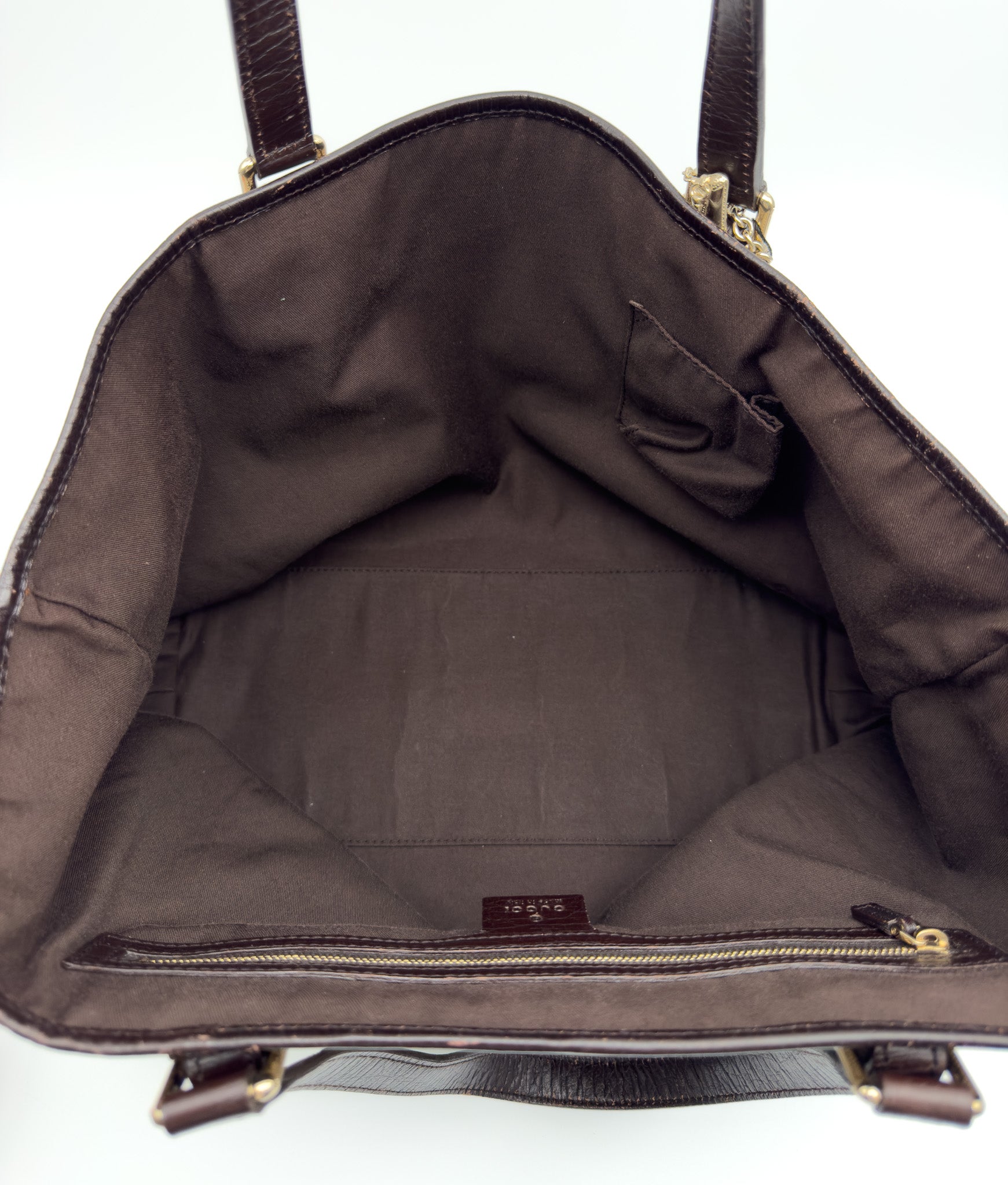 Gucci Monogram Medium Jolicoeur Tote Dark Brown