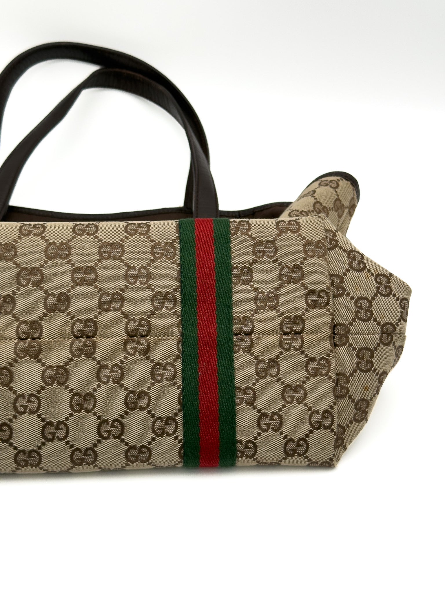 Gucci Monogram Medium Jolicoeur Tote Dark Brown