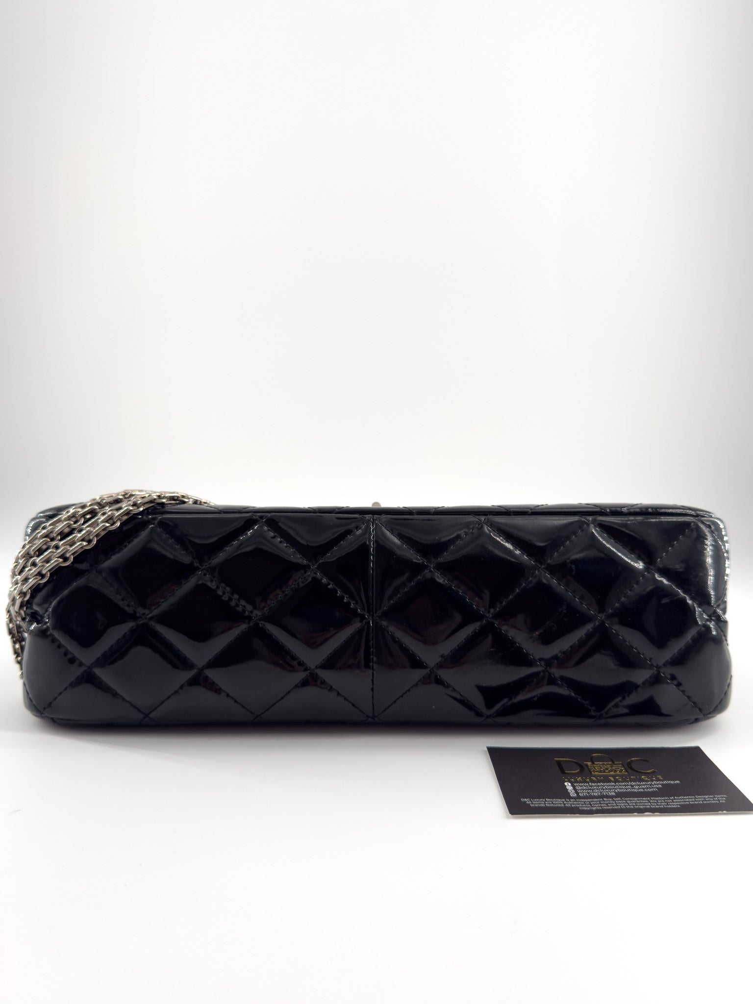 Chanel Black Quilted Patent Leather 2.55 Classic 227 Flap Bag