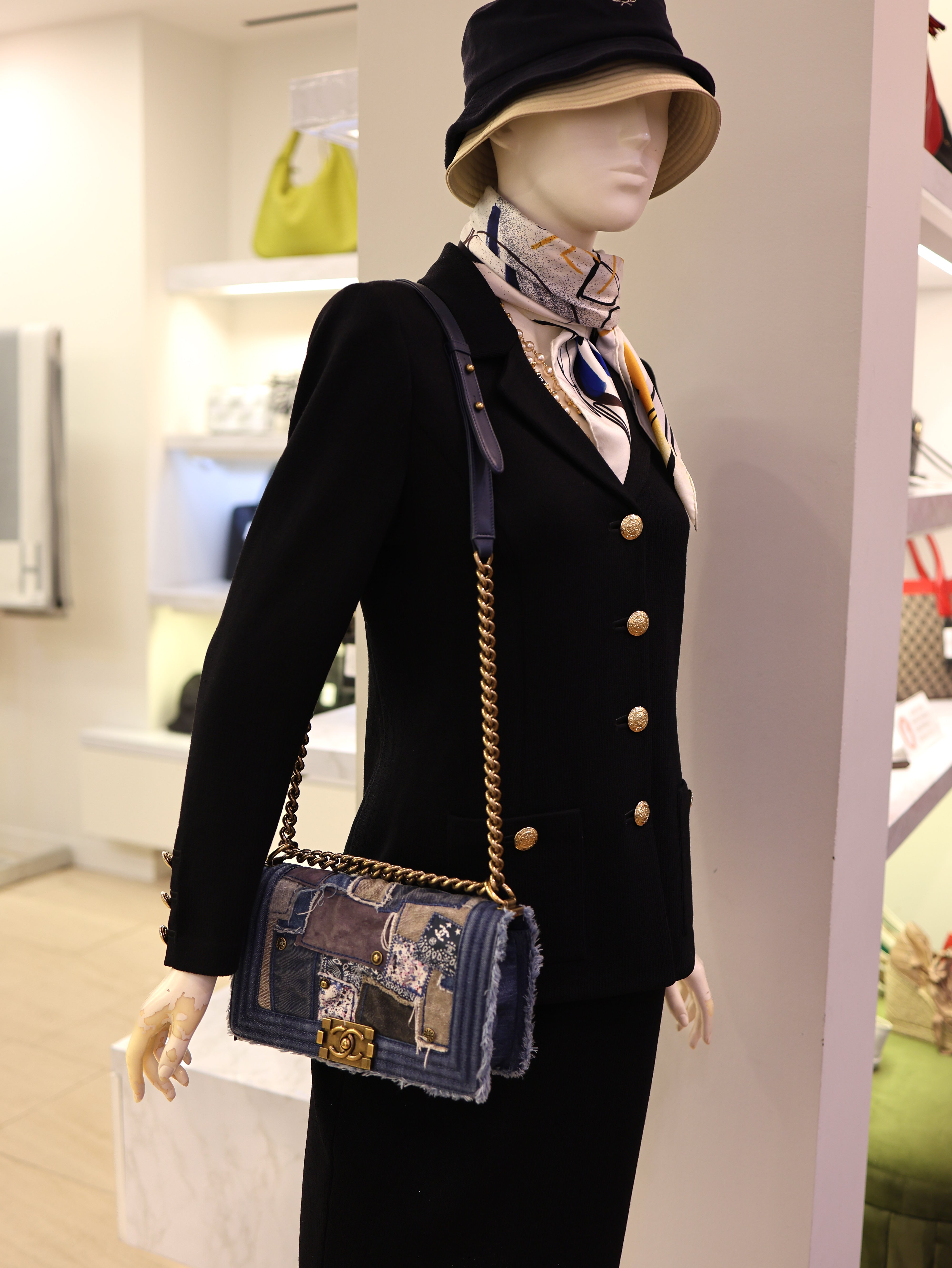 Chanel Denim Patchwork Medium Boy Flap Blue