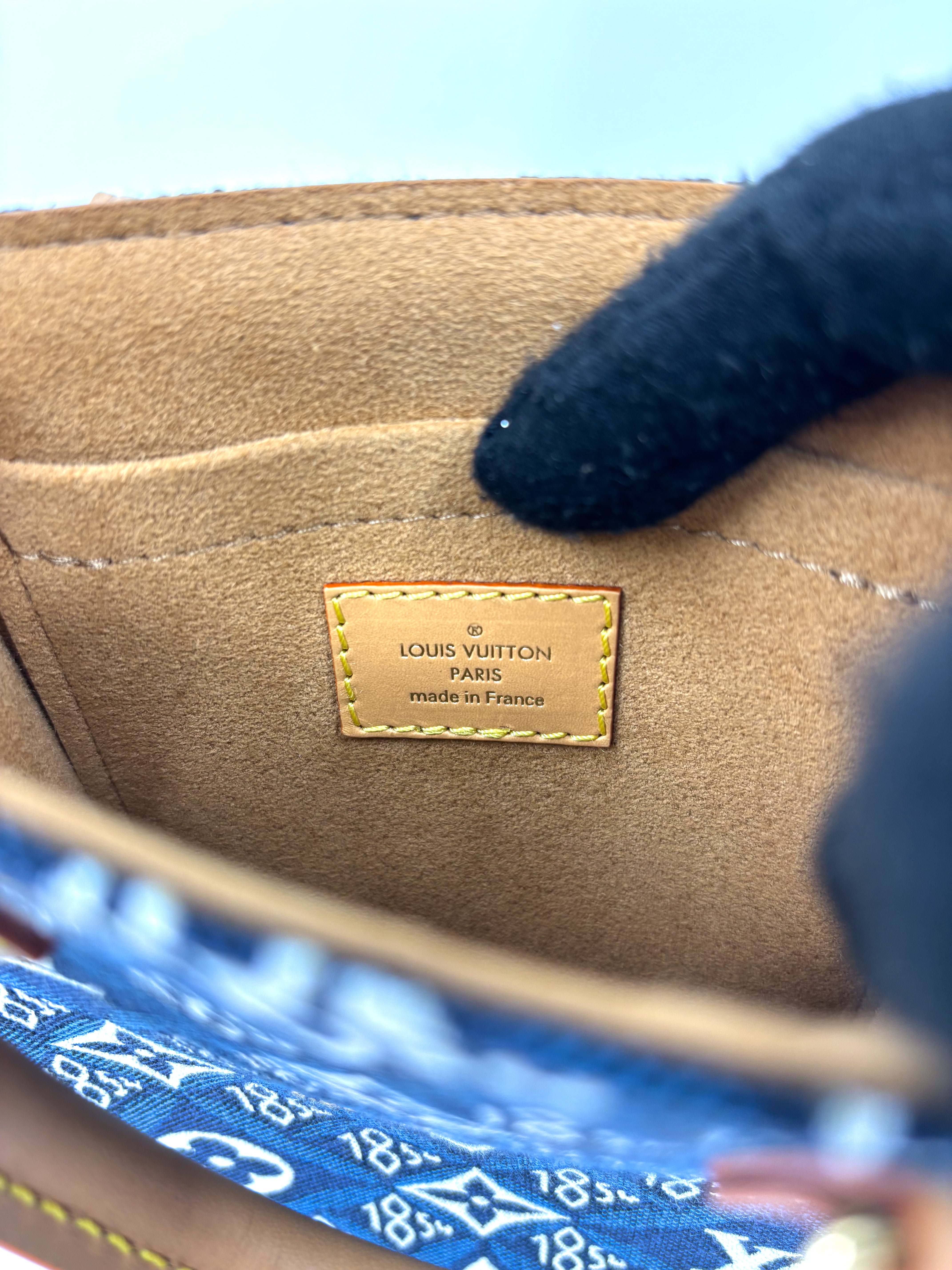 Louis Vuitton Jacquard Since 1854 Petit Sac Plat Denim Blue