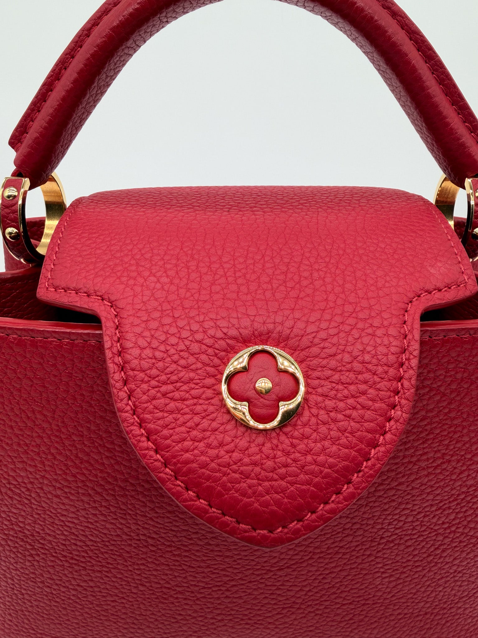 Louis Vuitton Red Taurillon Leather Capucines BB