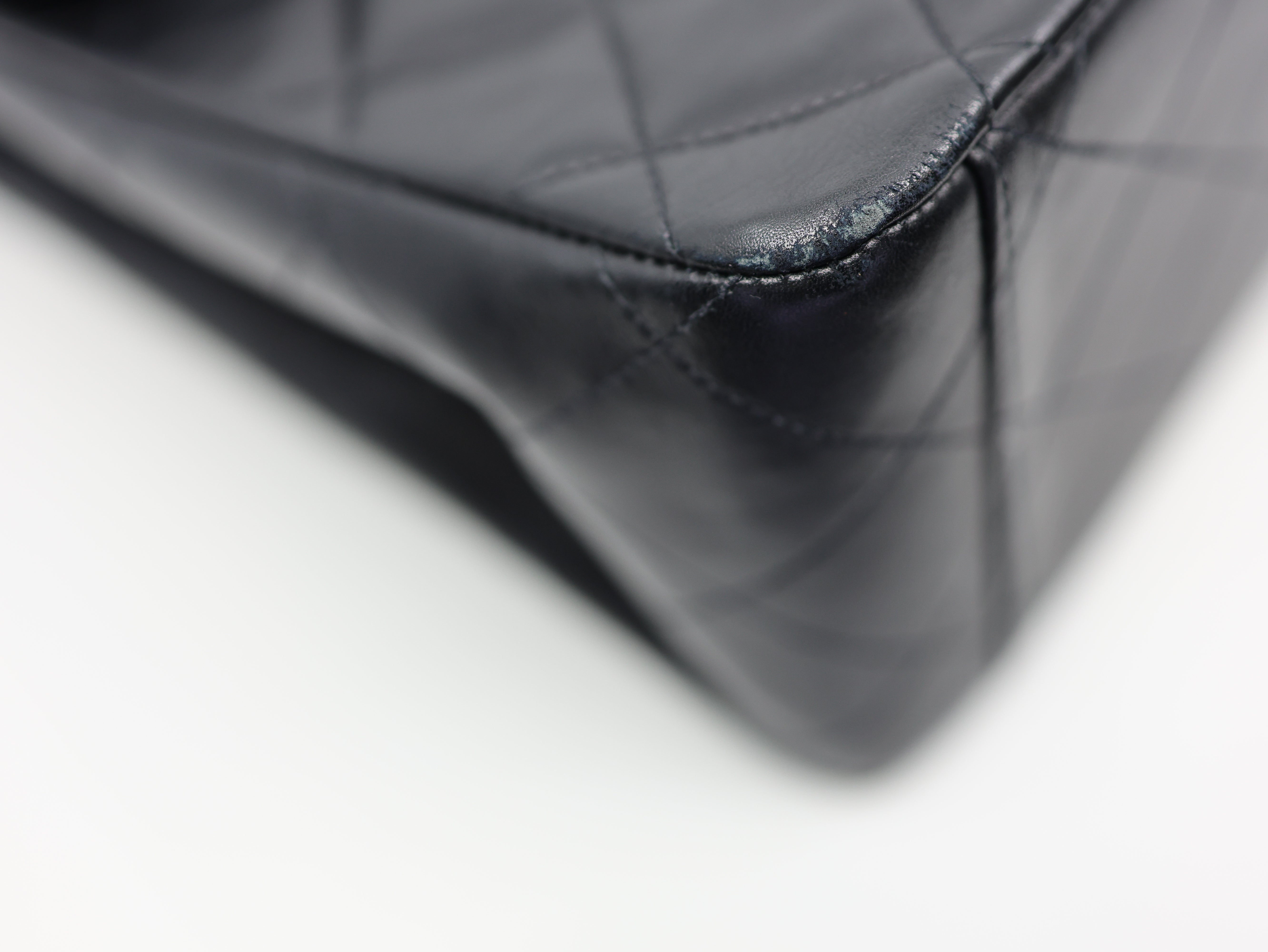 Chanel Vintage Lambskin Quilted XL Jumbo Single Flap Black