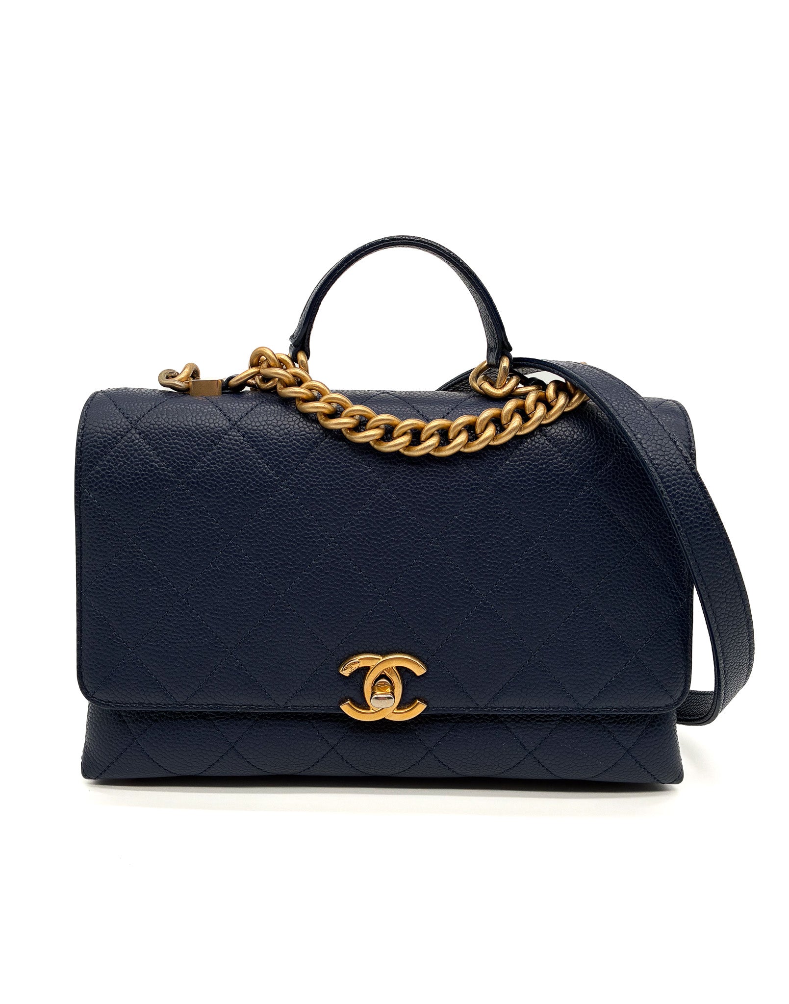 Chanel Medium Business Affinity Top Handle Bag – Navy Blue Caviar Leather