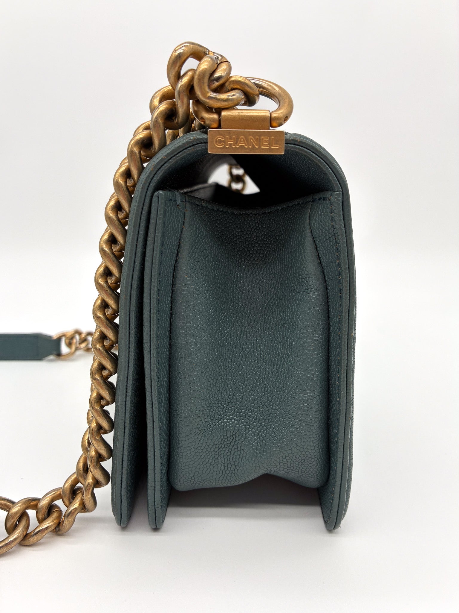Chanel Caviar Quilted Medium Boy Flap Turquoise