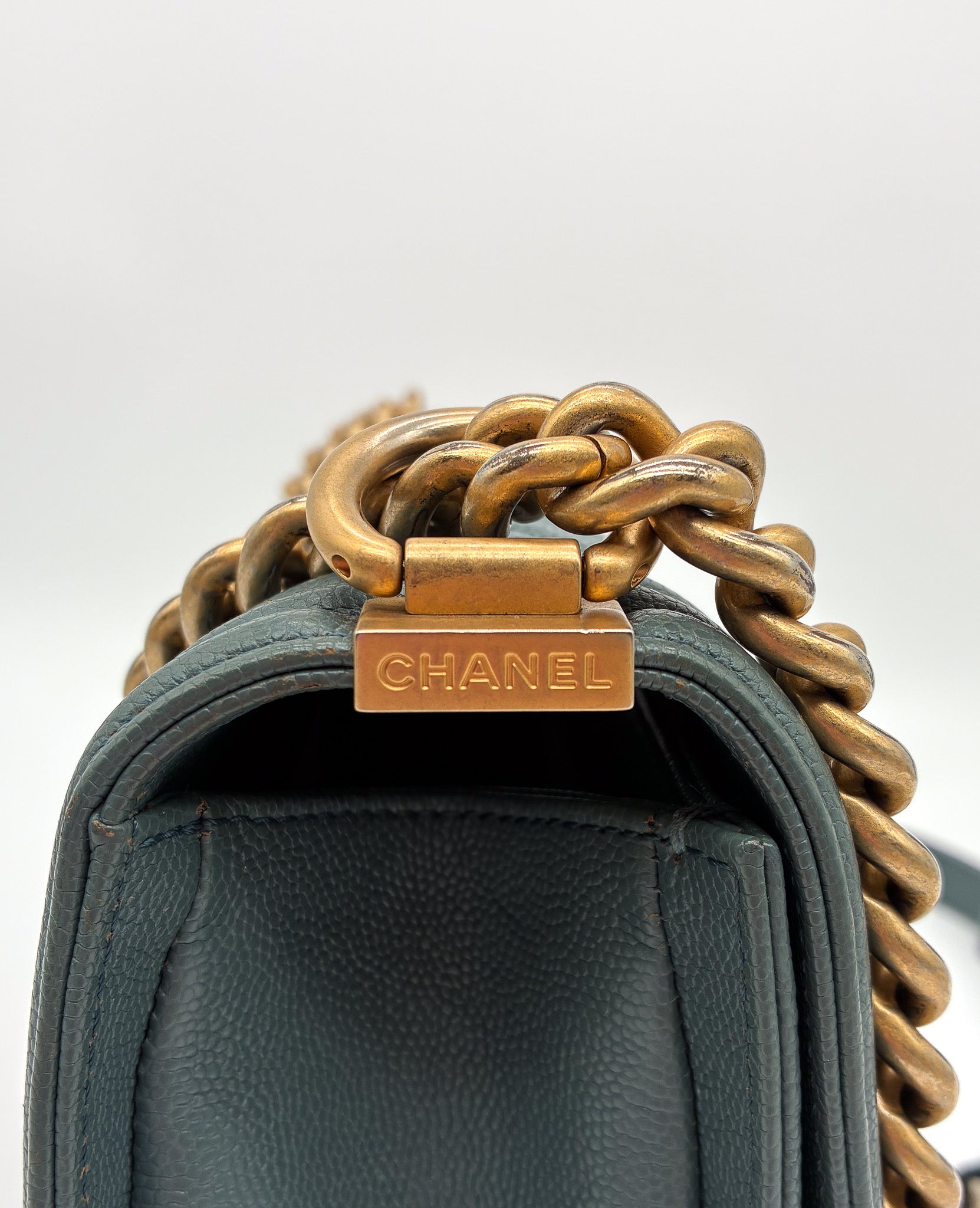 Chanel Caviar Quilted Medium Boy Flap Turquoise