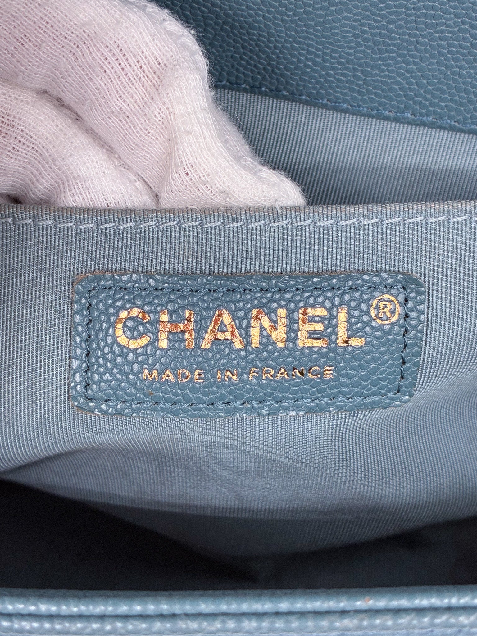 Chanel Caviar Quilted Medium Boy Flap Turquoise