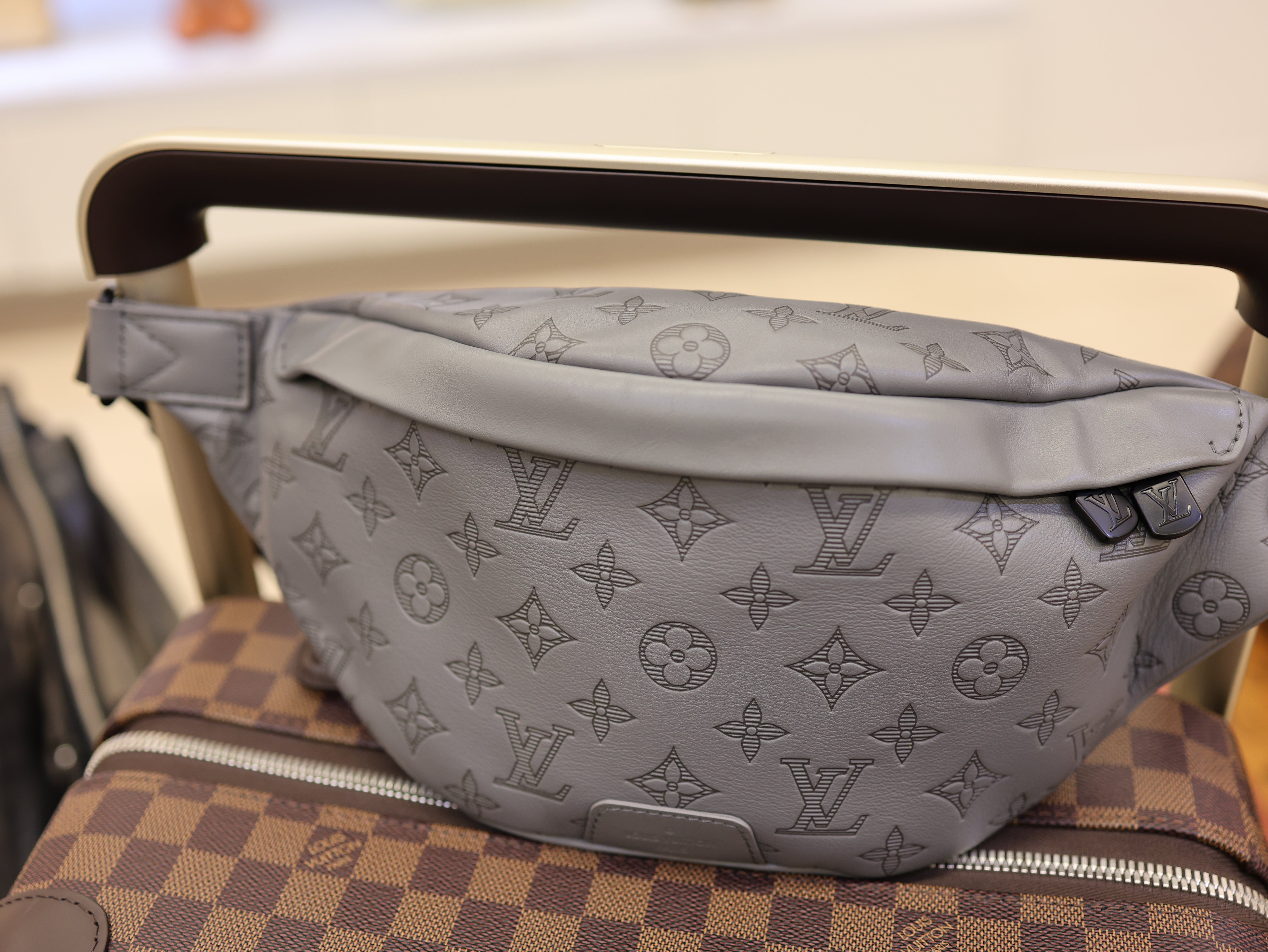 Louis Vuitton Calfskin Monogram Shadow Discovery Bumbag PM