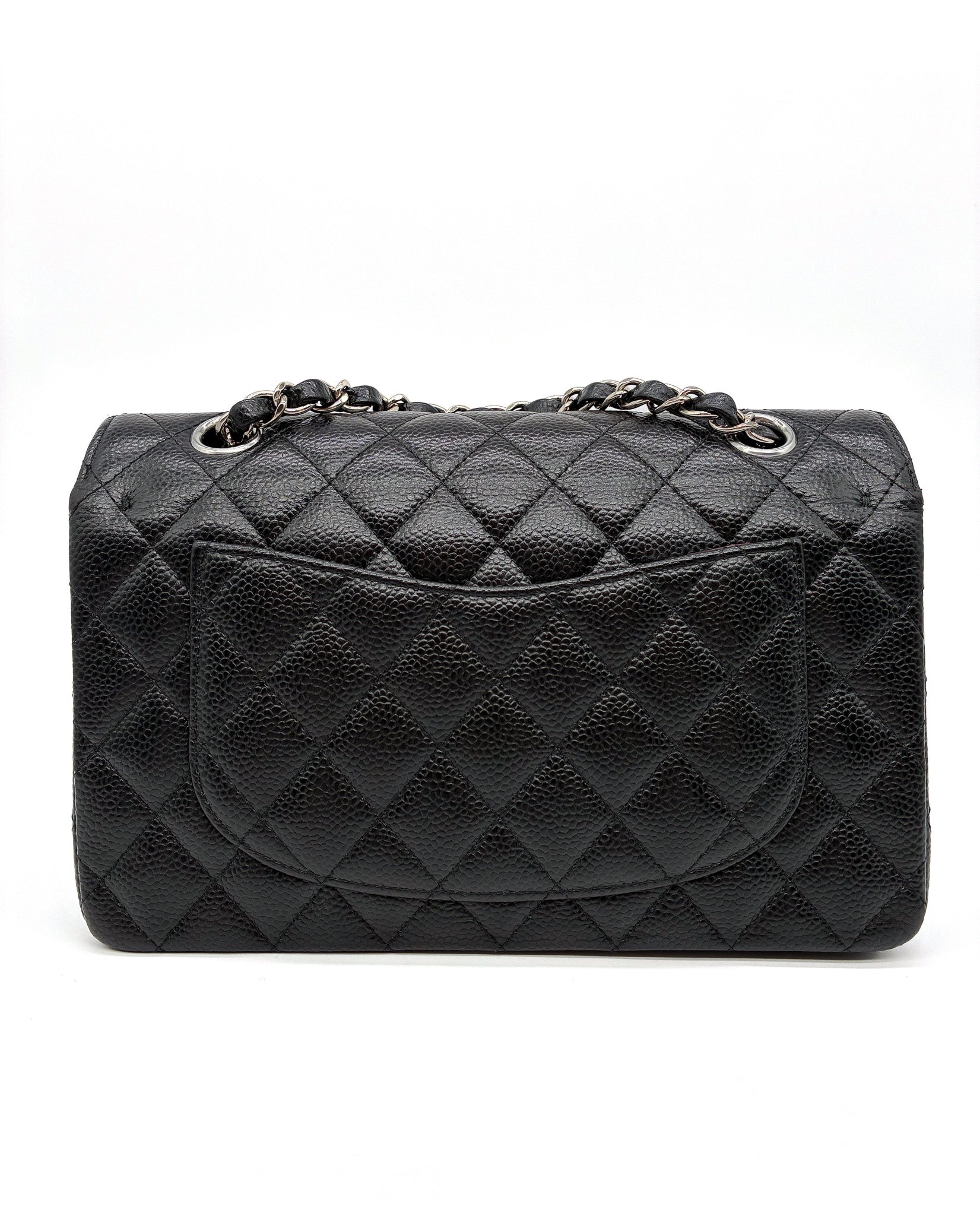 Chanel Small Classic Double Flap Black Caviar Silver Hardware