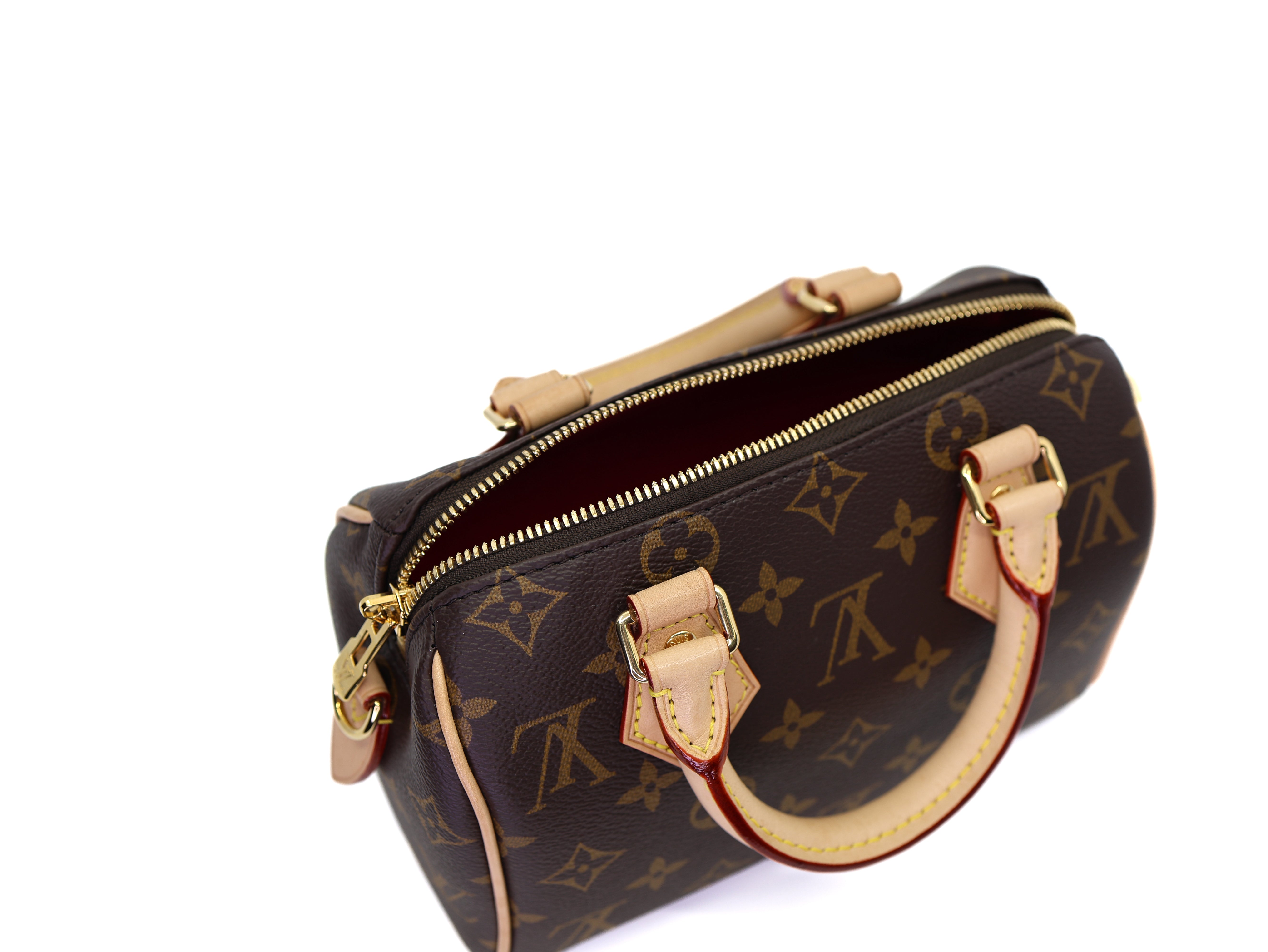 Louis Vuitton Monogram Speedy Bandouliere 20 Beige