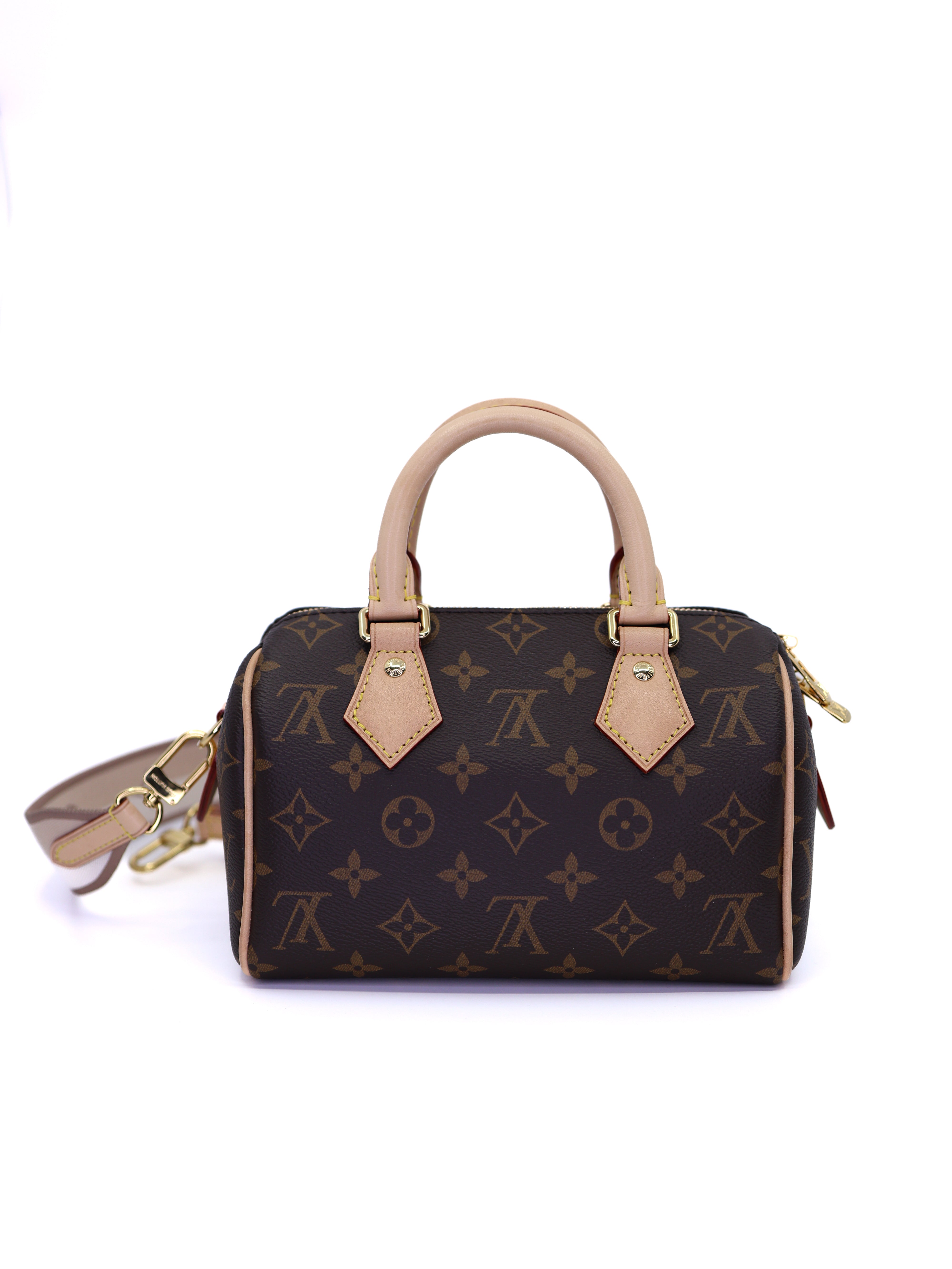 Louis Vuitton Monogram Speedy Bandouliere 20 Beige