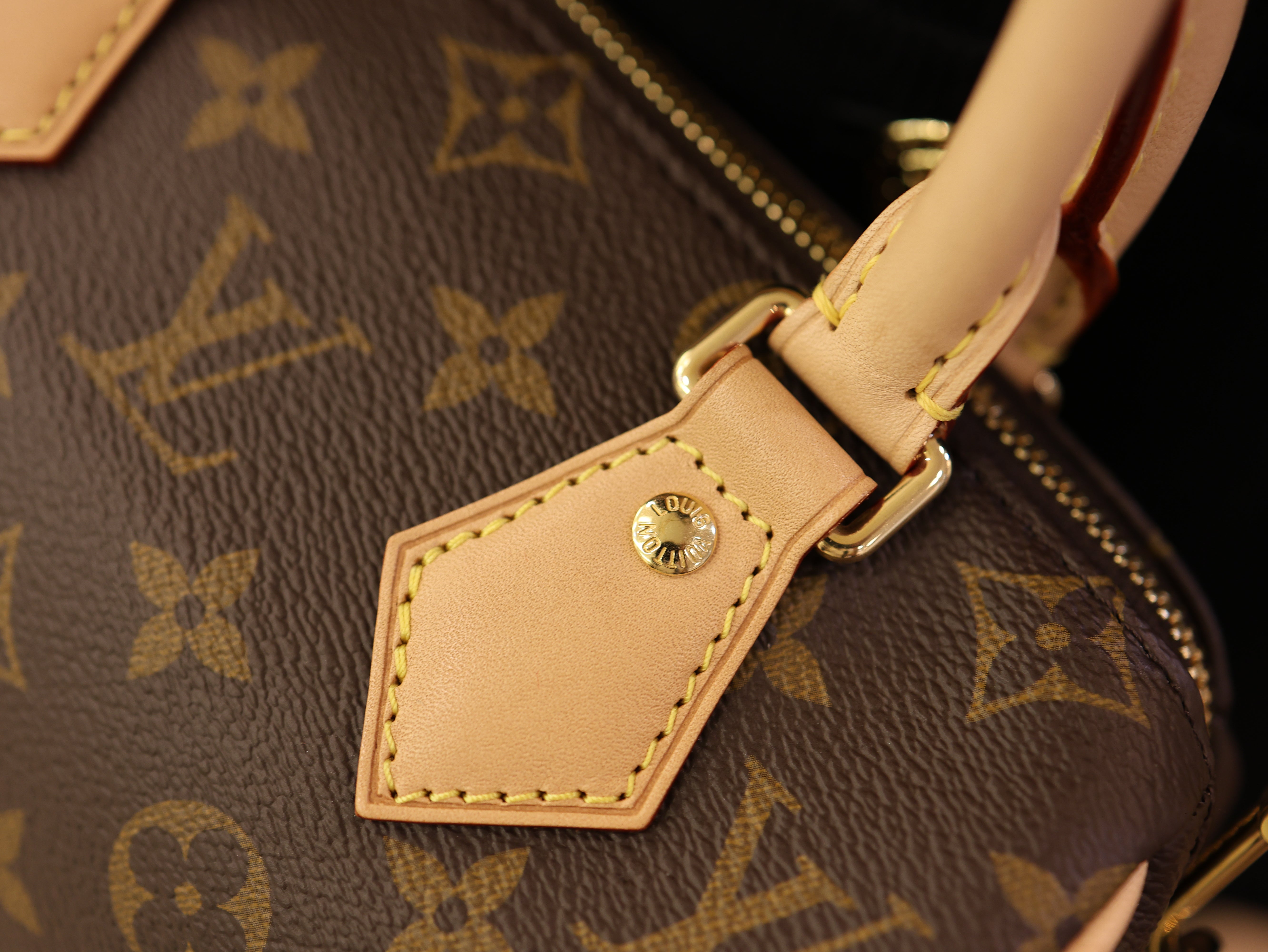 Louis Vuitton Monogram Speedy Bandouliere 20 Beige
