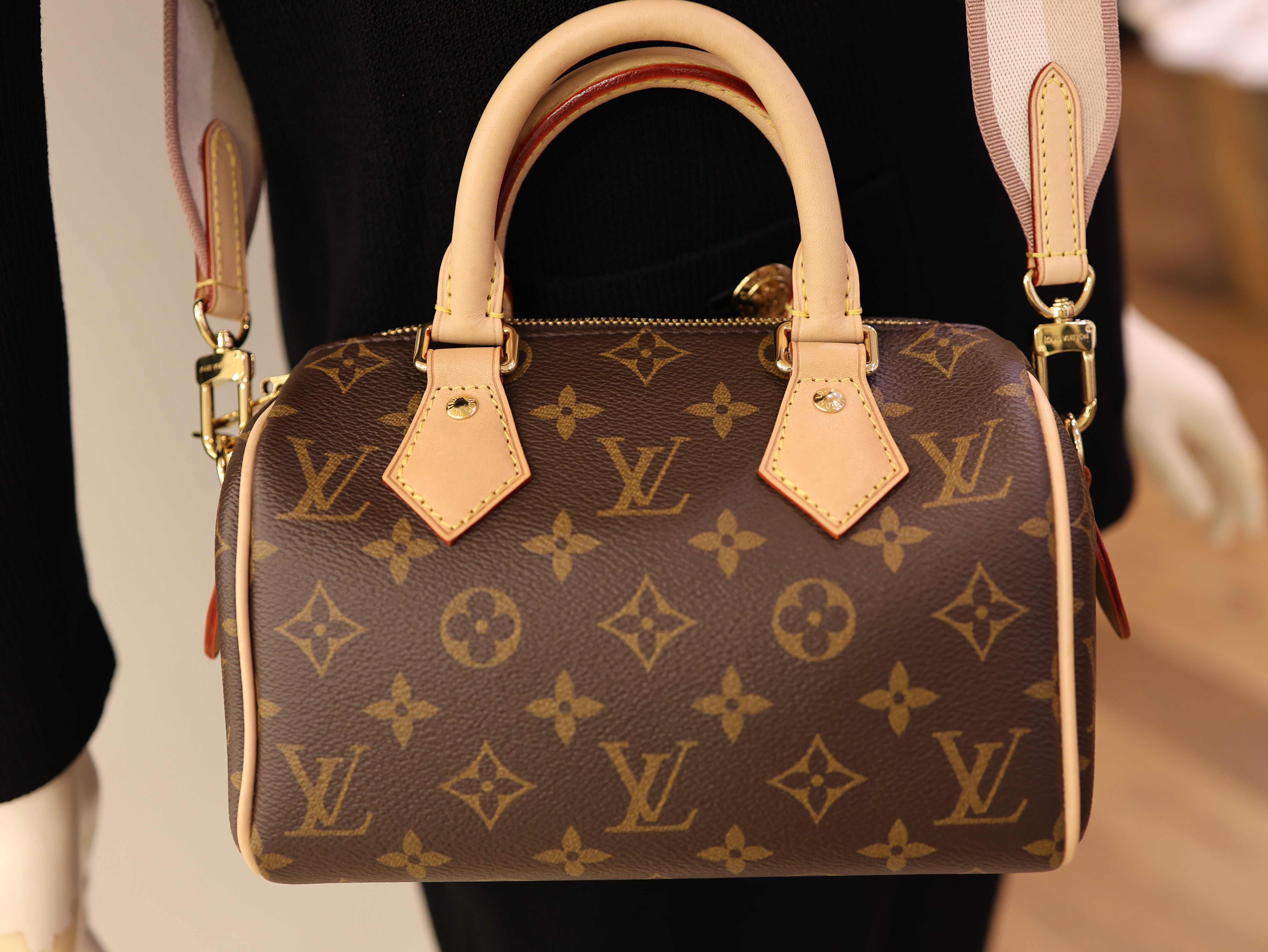 Louis Vuitton Monogram Speedy Bandouliere 20 Beige