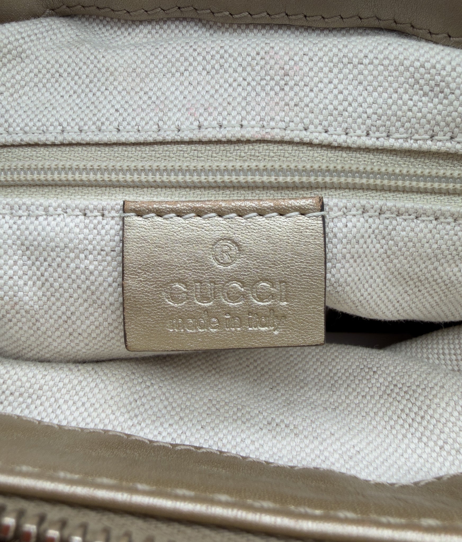 Gucci Monogram Medium Sukey Top Handle Bag Golden Beige