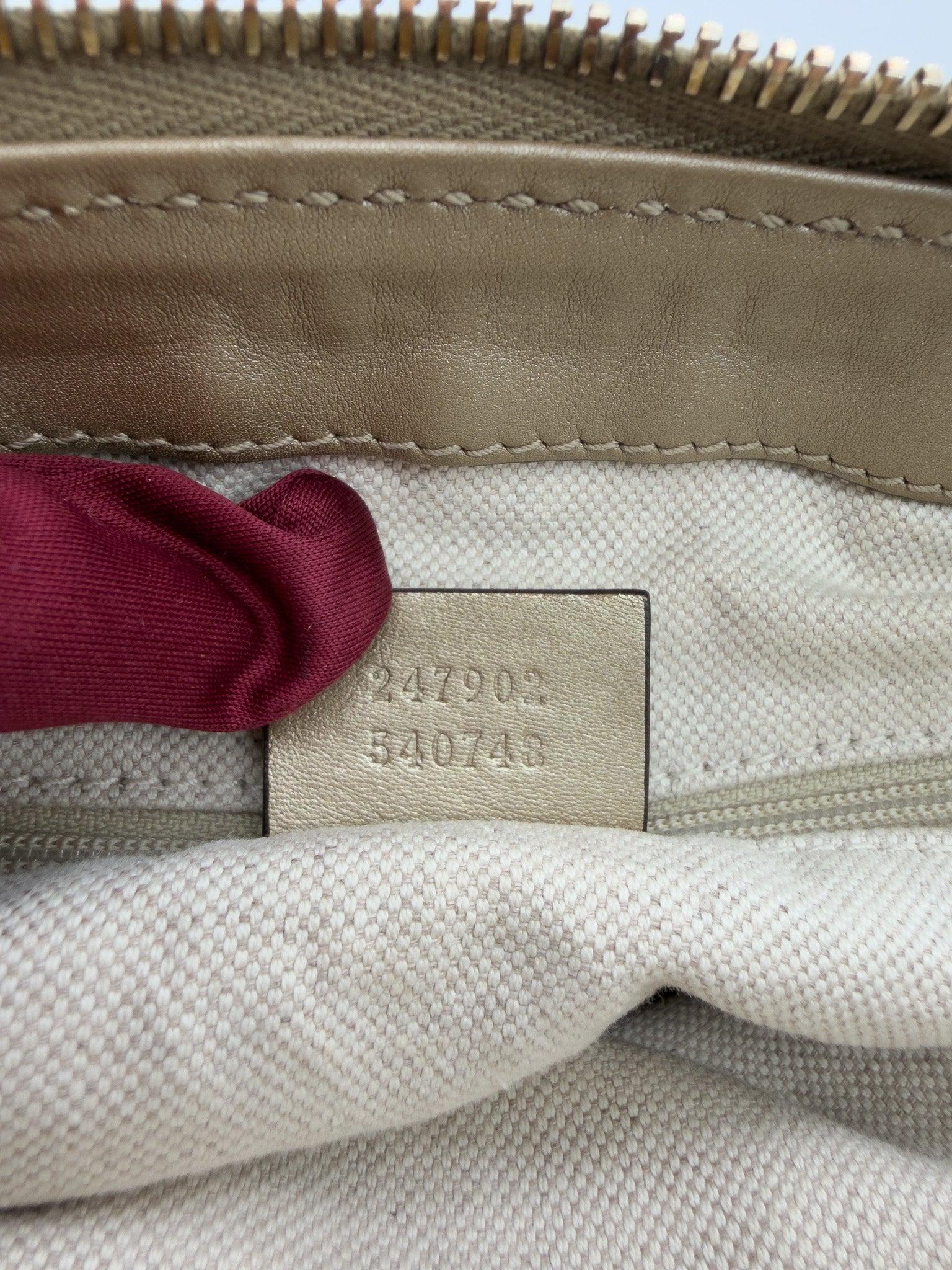 Gucci Monogram Medium Sukey Top Handle Bag Golden Beige